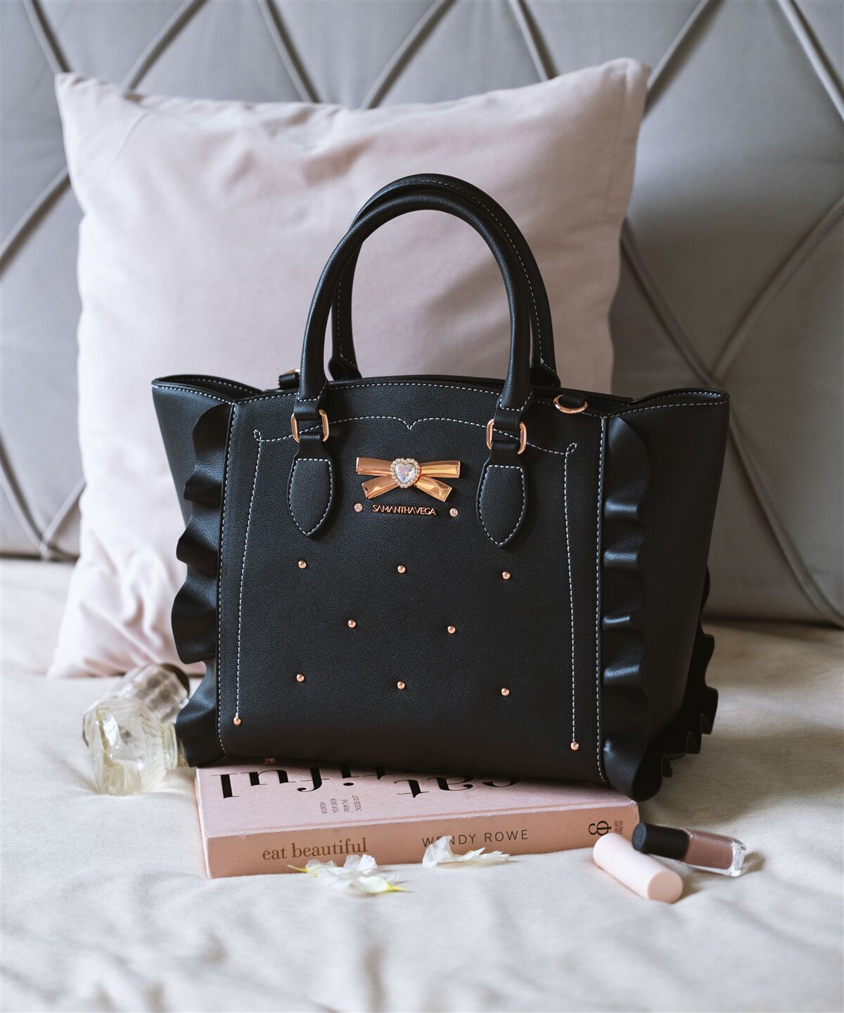 Samantha Vega「リボンスタッズフラッター(小)」|ハンドバッグ|