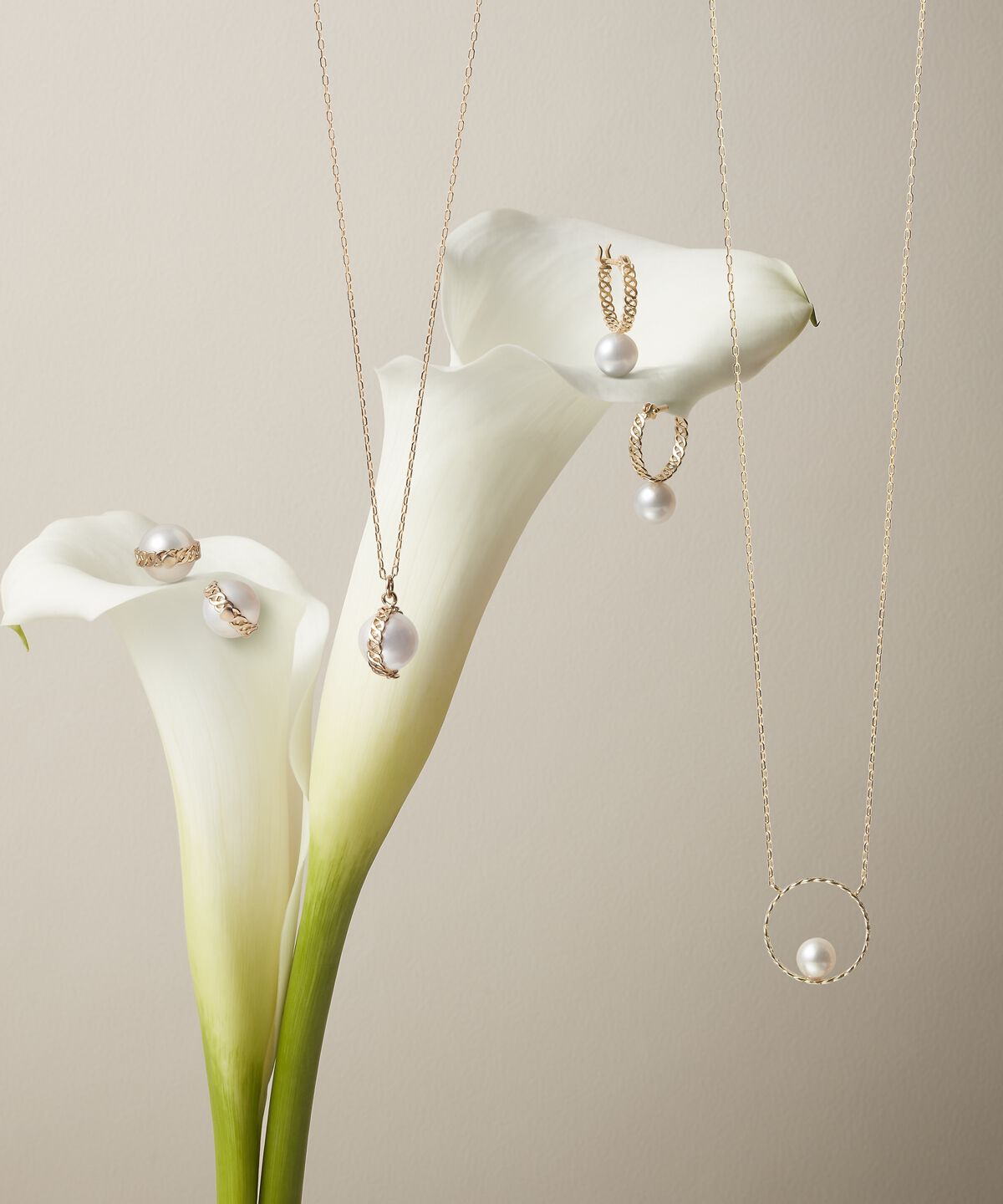 newme by Samantha Thavasa「K10 YG クラフトメタルパール ピアス」|ピアス|