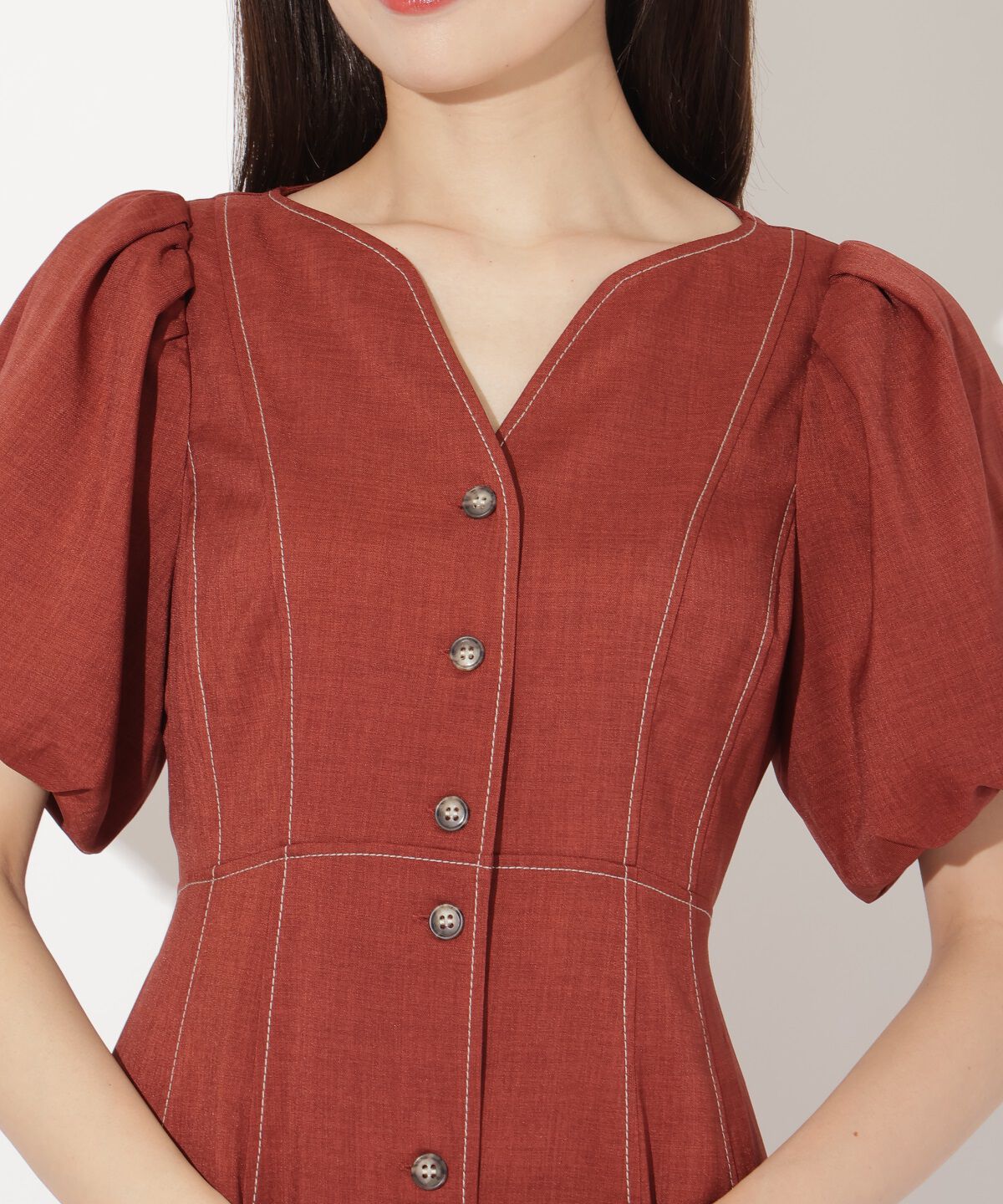 アンドクチュール「ボリュームスリーブワンピース」|ワンピース|