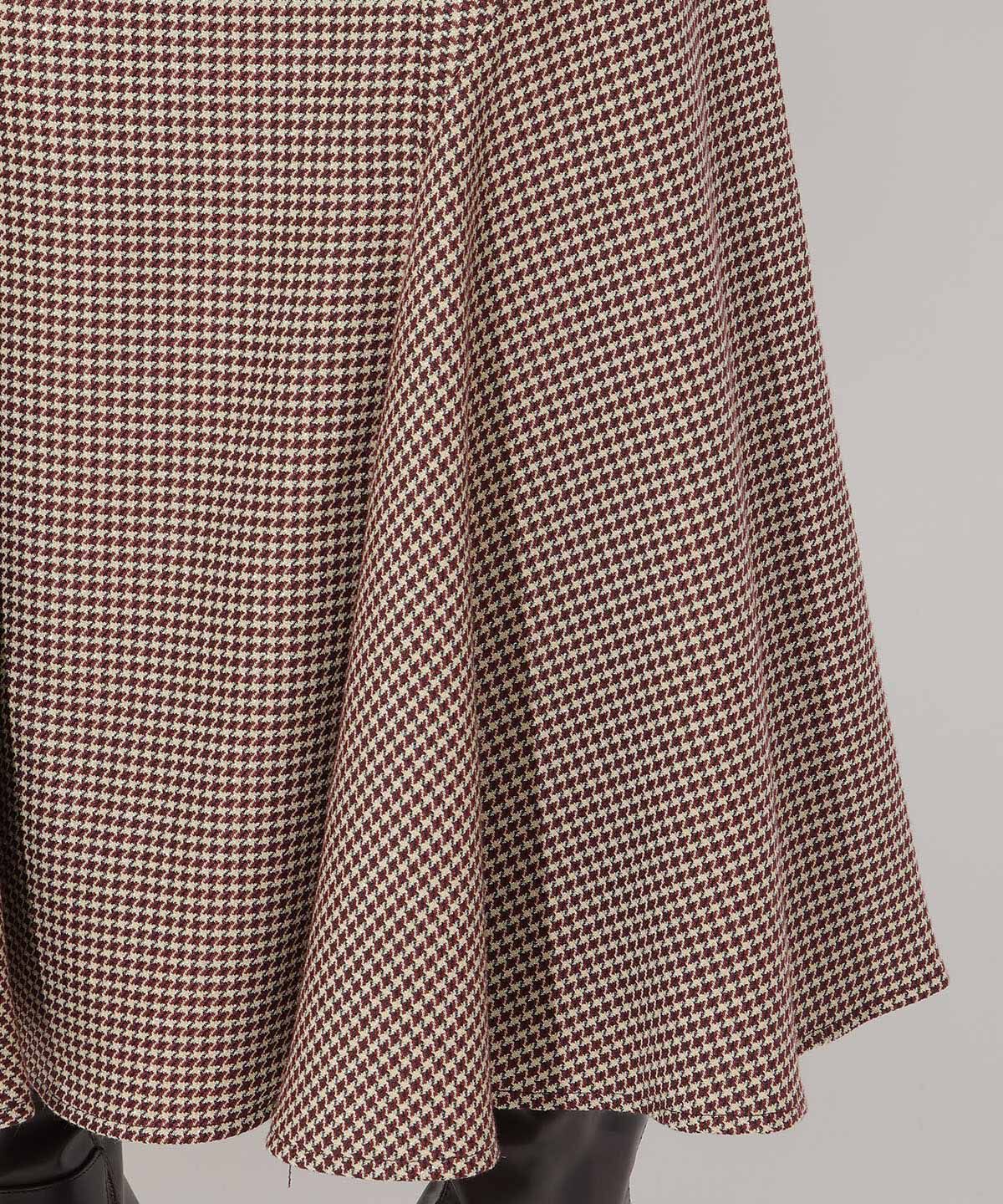 アンドクチュール「サイドベルト千鳥切替スカート」|フレア|