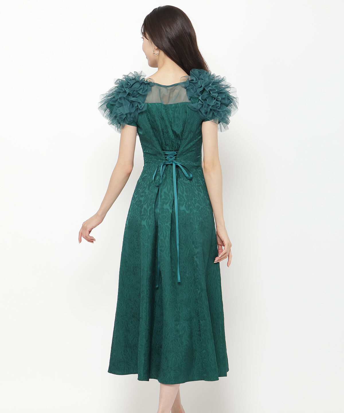 アンドクチュール「フリルチュールショルダーフレアドレス」|ドレス|