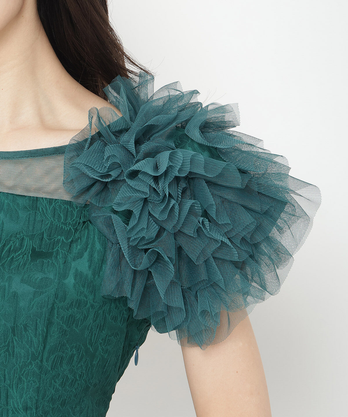 アンドクチュール「フリルチュールショルダーフレアドレス」|ドレス|