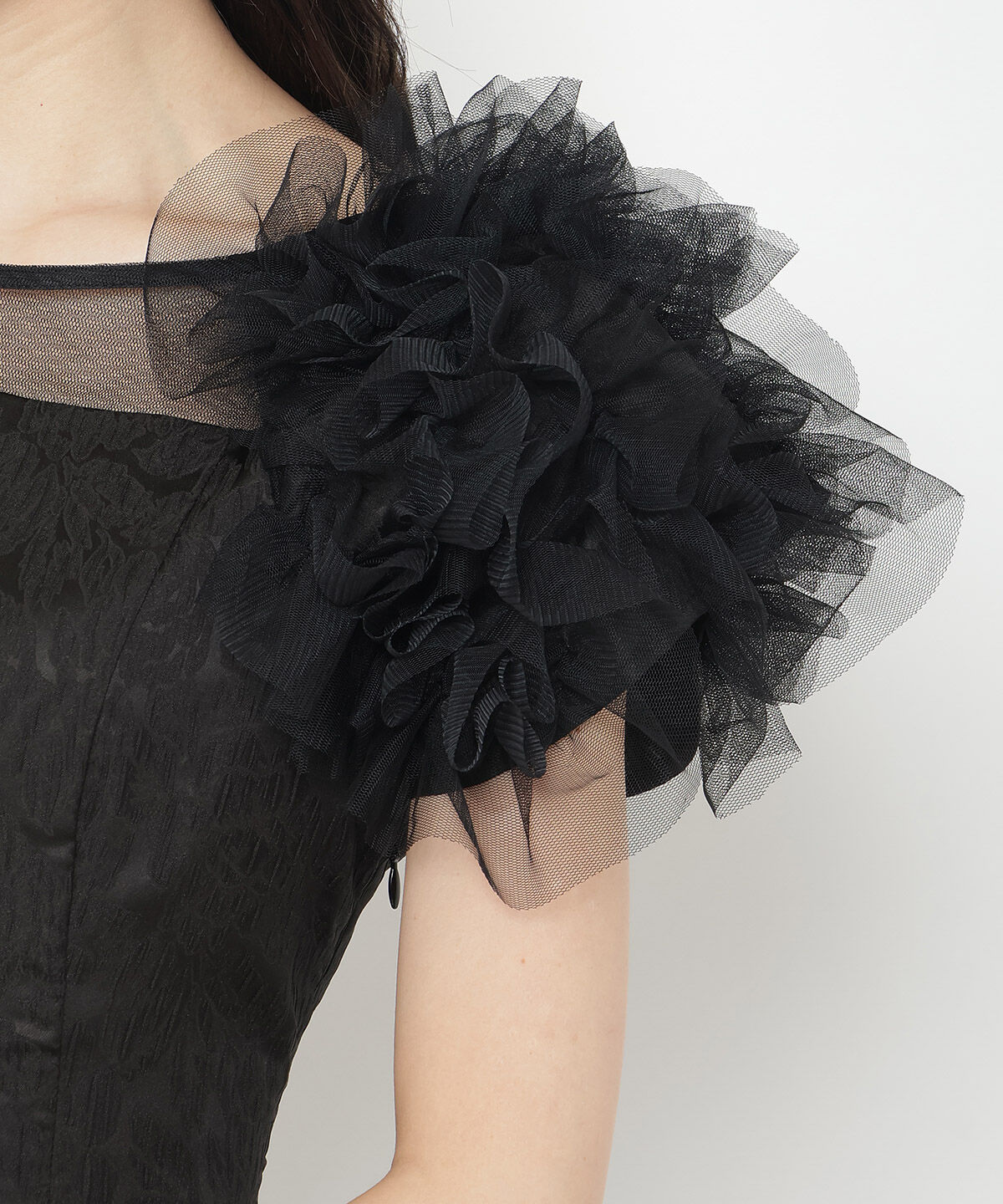 アンドクチュール「フリルチュールショルダーフレアドレス」|ドレス|