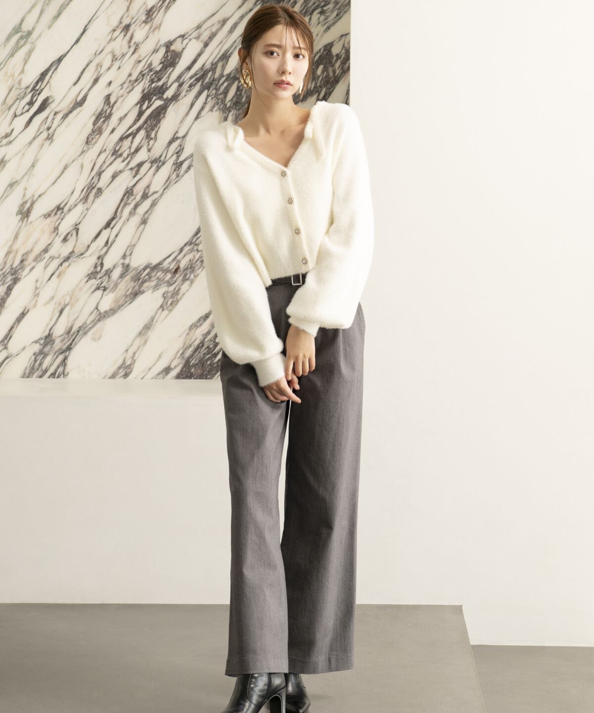 アンドクチュール「デニムライクハイウエストパンツ」|その他|