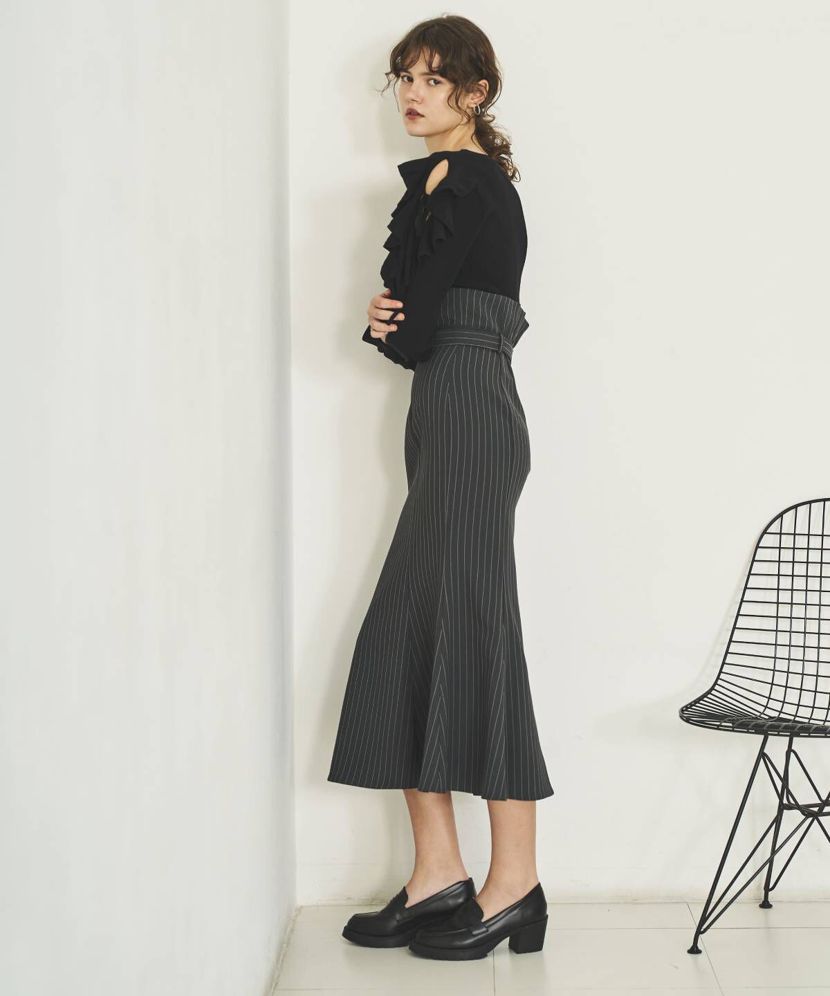 アンドクチュール「ウエスト折り返しマーメイドスカート」|スカート|