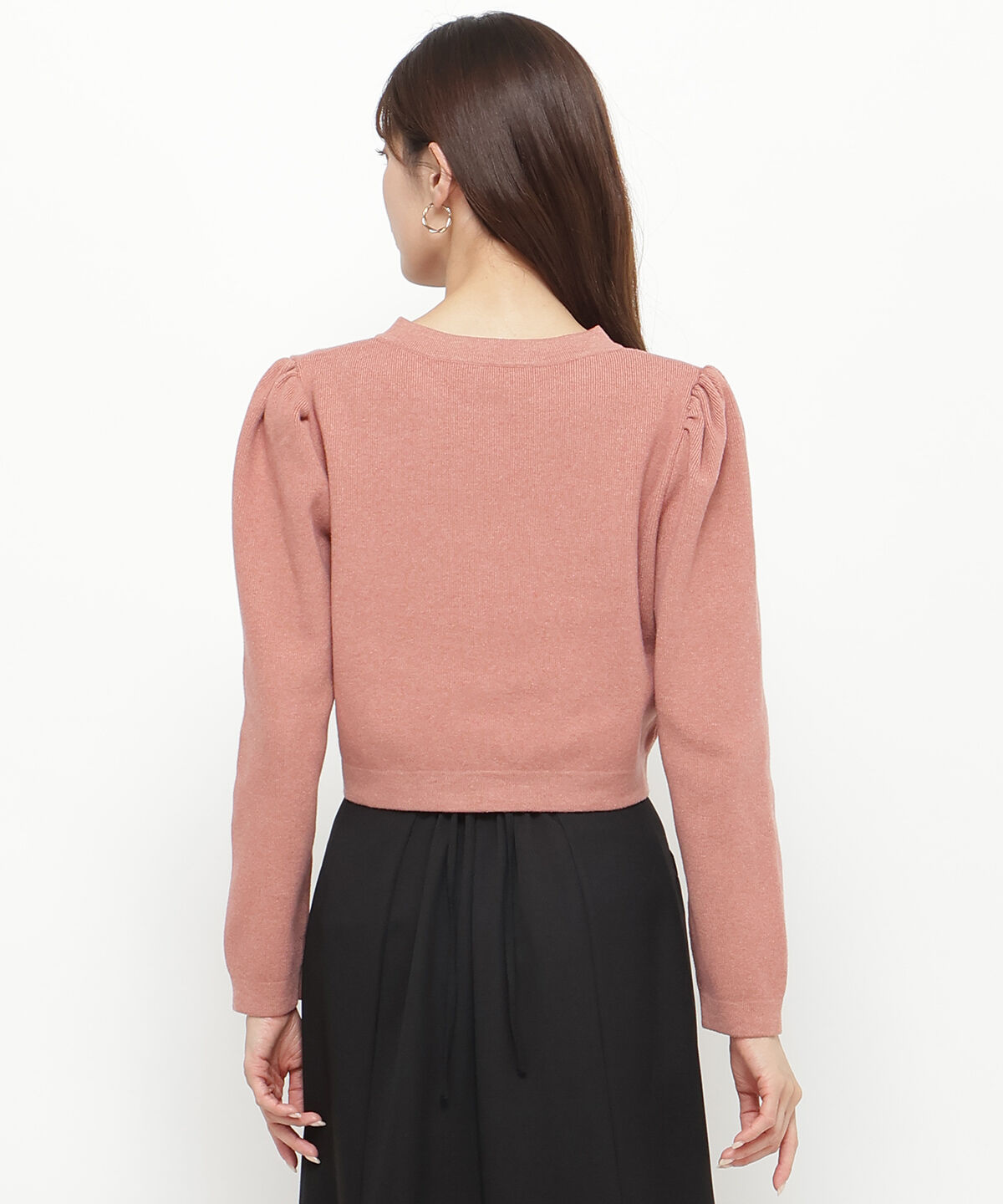 アンドクチュール「ノーカラーニットカーデジャケット」|カーディガン|