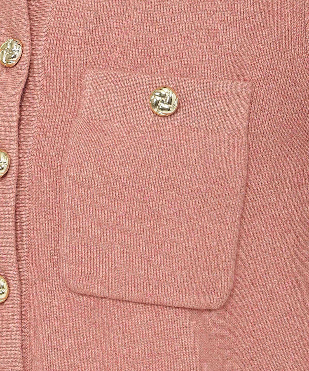 アンドクチュール「ノーカラーニットカーデジャケット」|カーディガン|