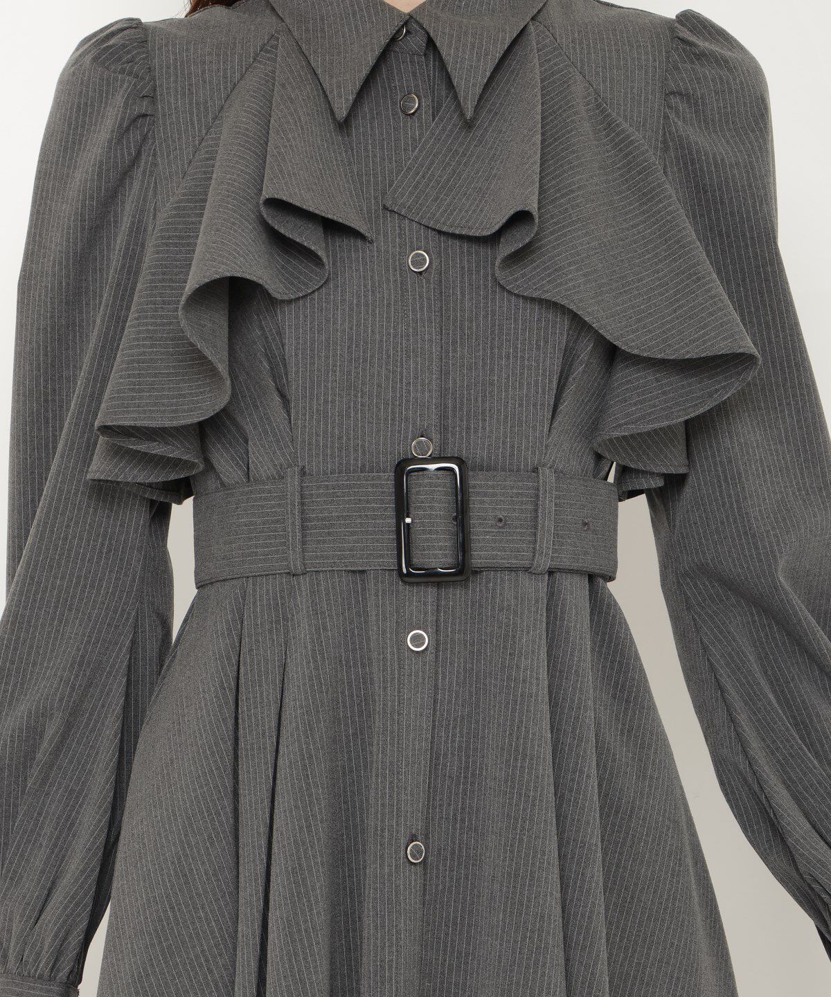 アンドクチュール「ストライプフリルケープワンピース」|ワンピース|