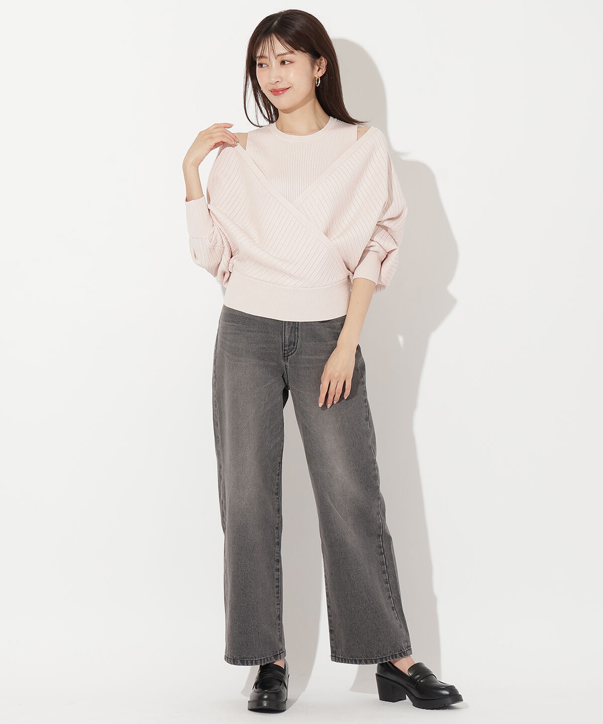 アンドクチュール「ManyWayレイヤードニットプルオーバー」|ニット・セーター|