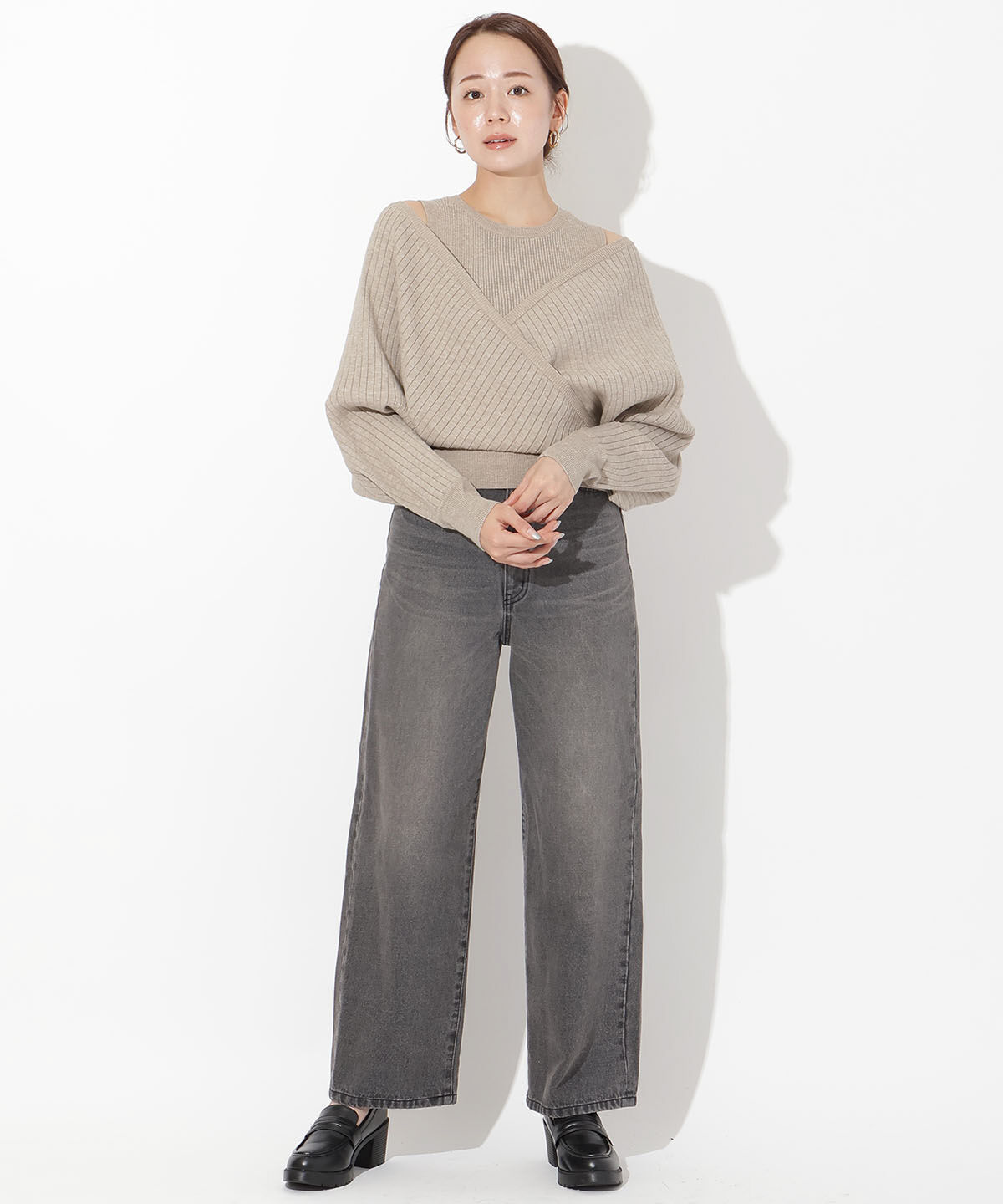 アンドクチュール「ManyWayレイヤードニットプルオーバー」|ニット・セーター|