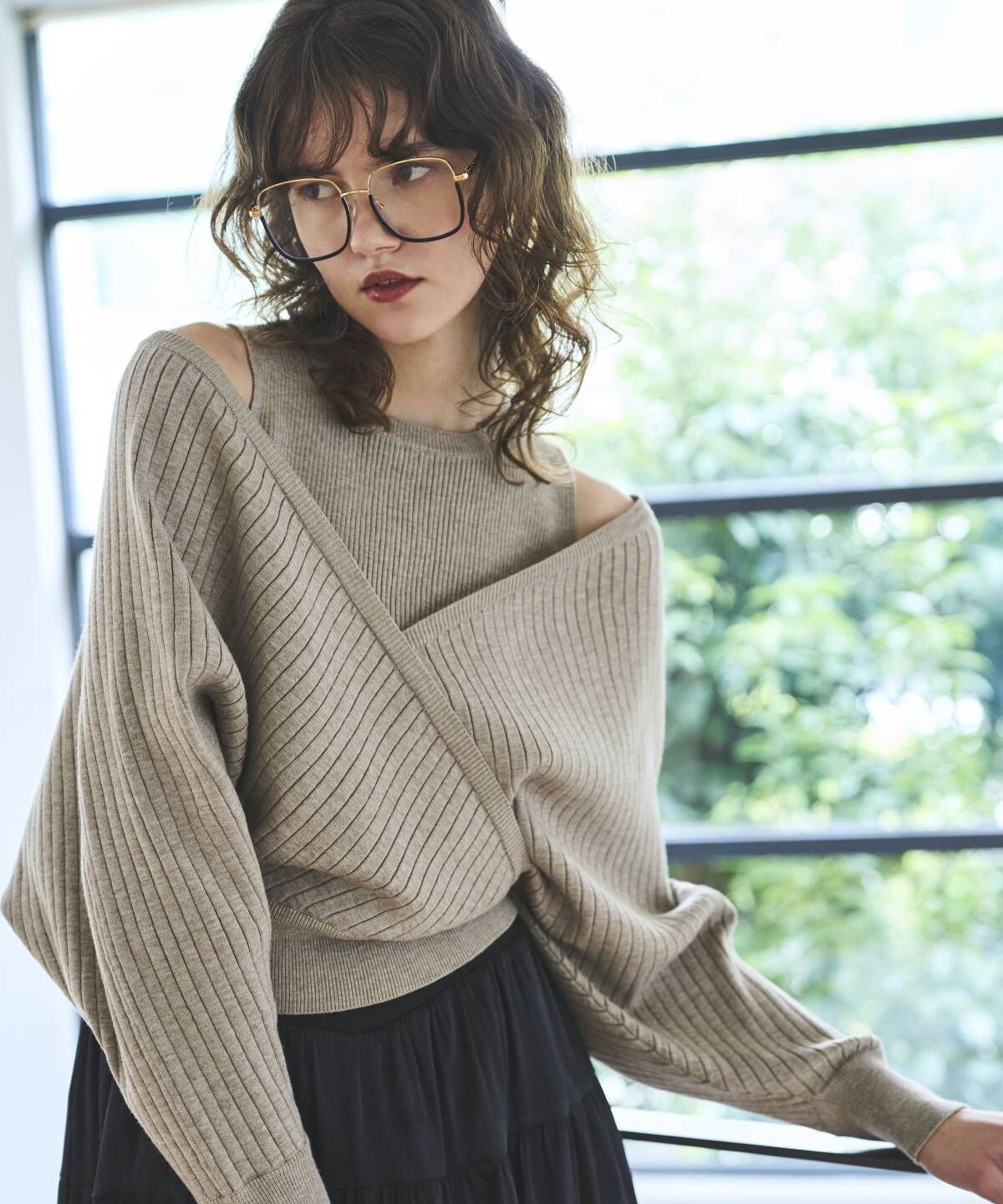 アンドクチュール「ManyWayレイヤードニットプルオーバー」|ニット・セーター|