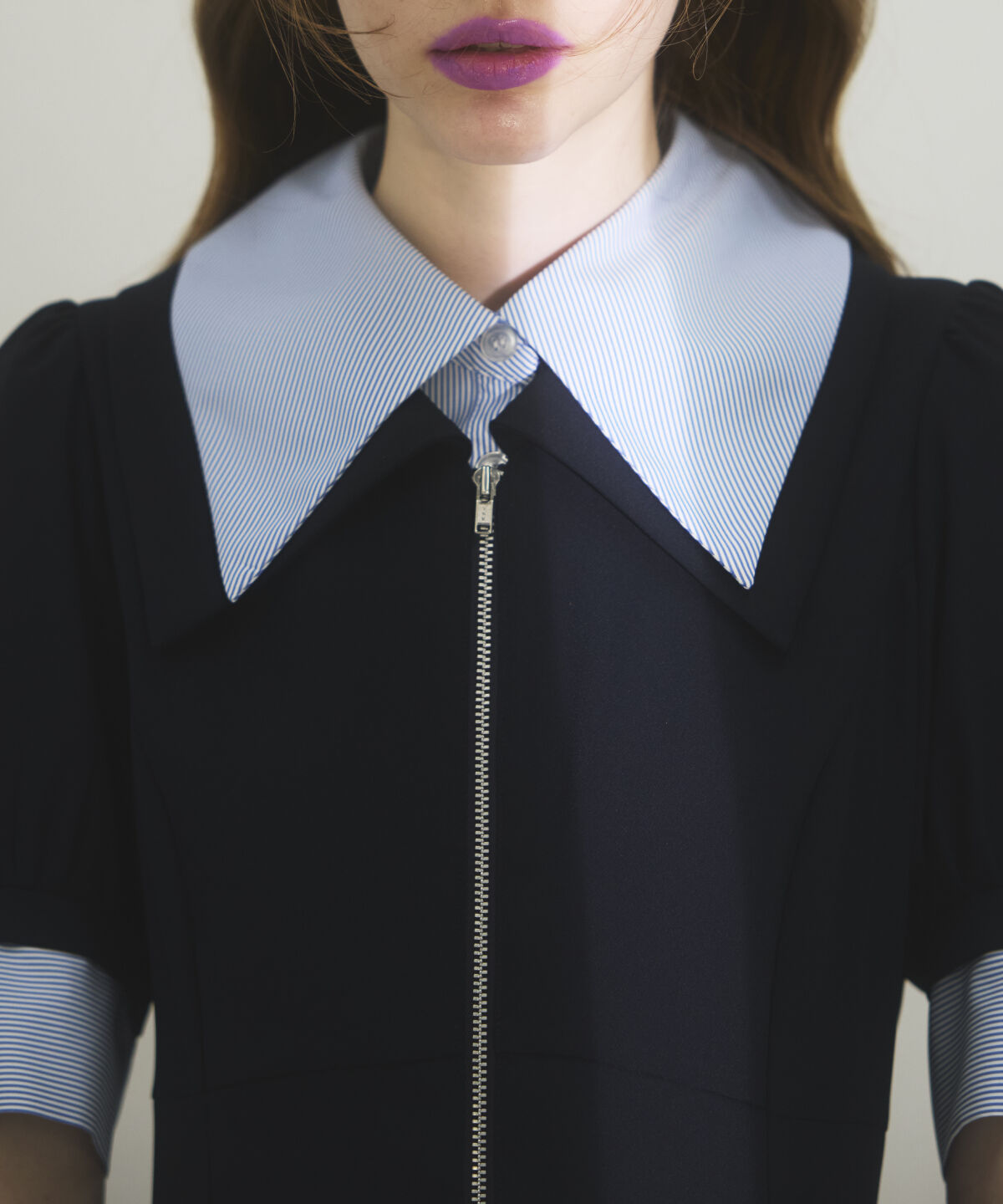 アンドクチュール「ダブルカラーZIPワンピース」|ワンピース|