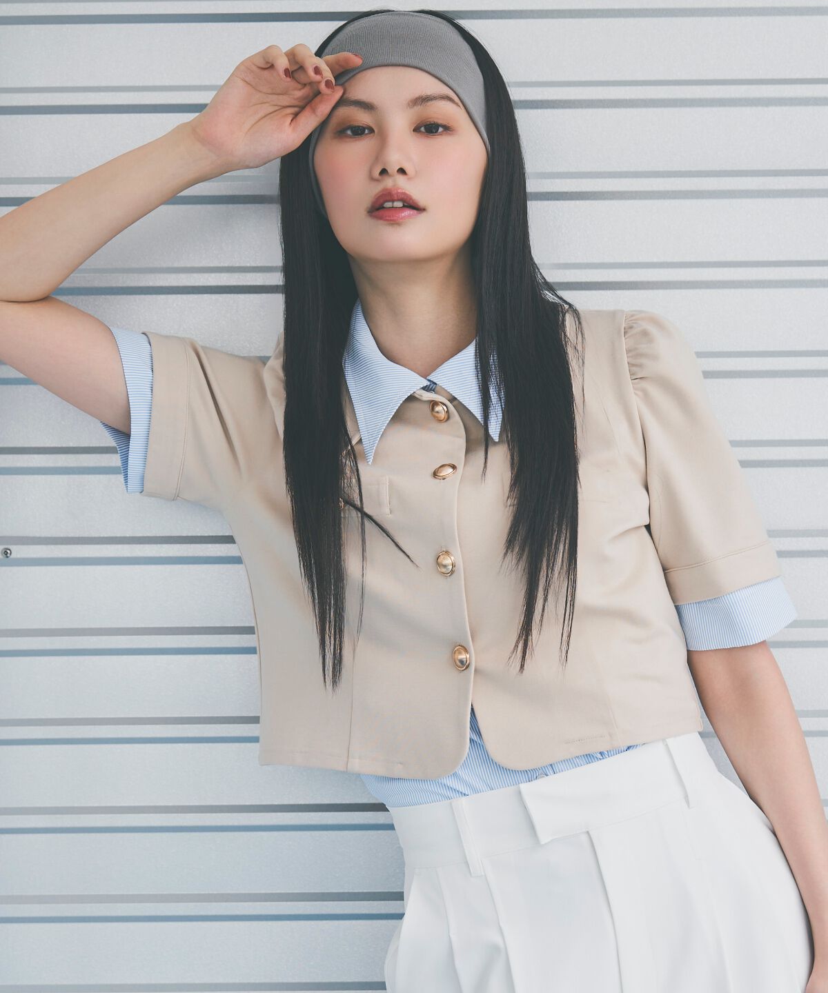 アンドクチュール「クラシックカラーポンチジャケット」|その他|ベージュ