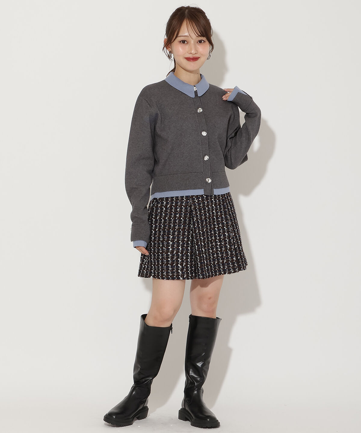 アンドクチュール「レイヤードライクニットカーデ」|カーディガン|