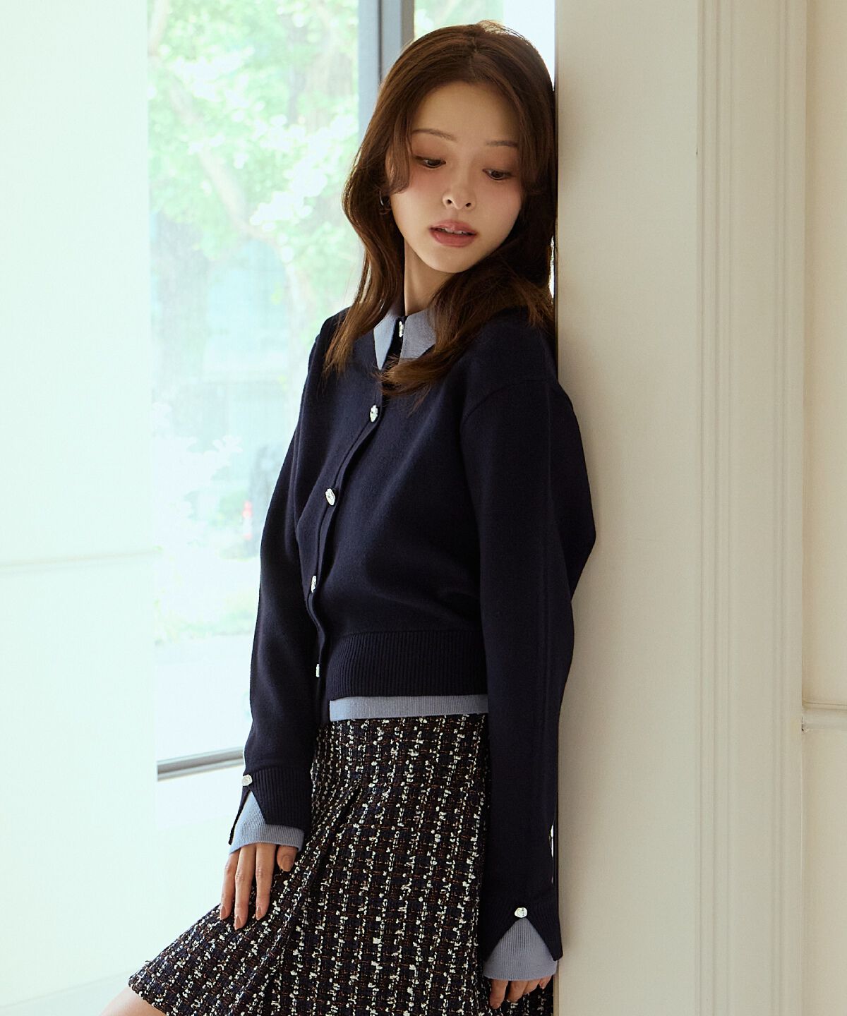 アンドクチュール「レイヤードライクニットカーデ」|カーディガン|