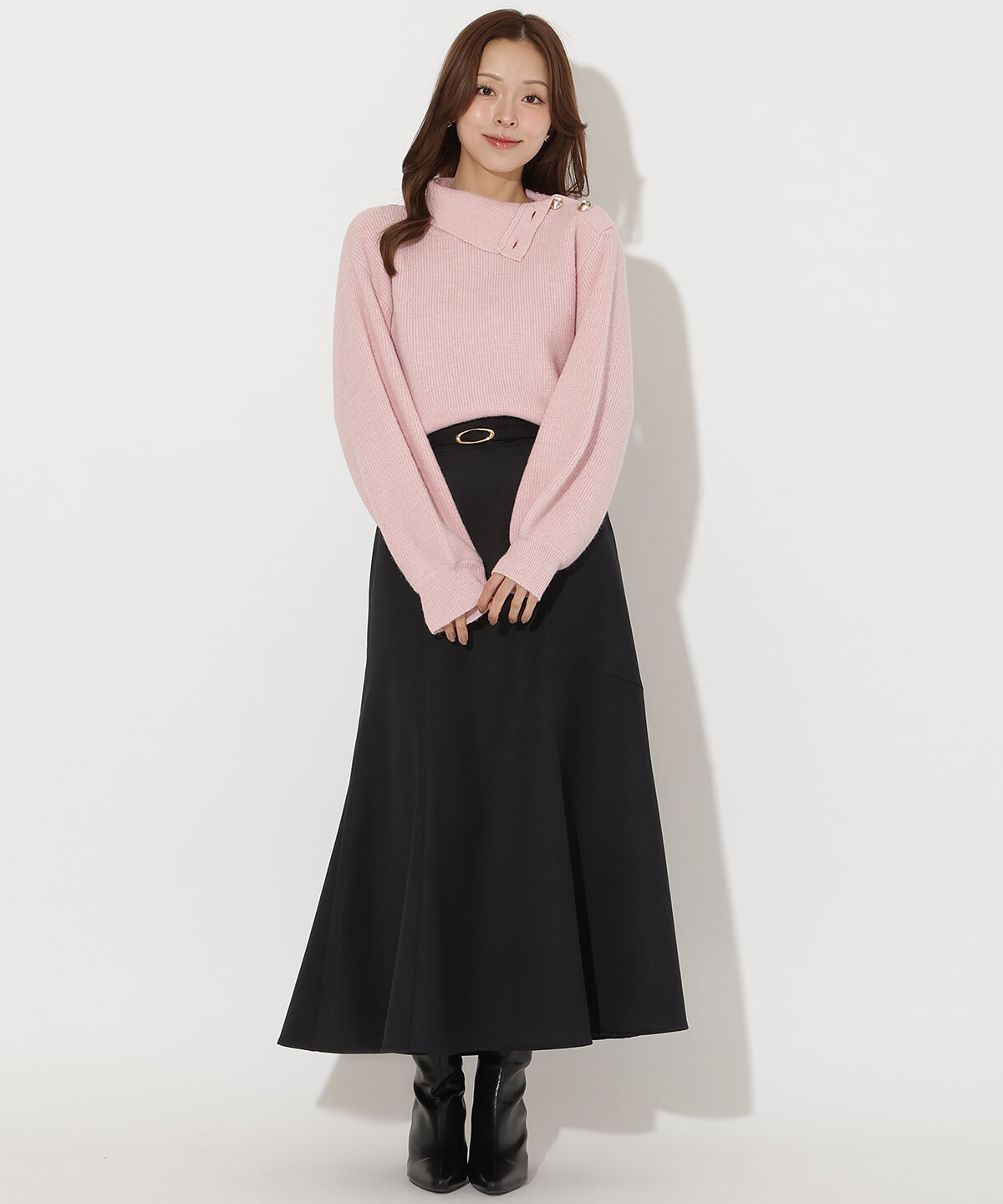 アンドクチュール「ショルダーボタンマルチウェイニットプルオーバー」|ニット・セーター|