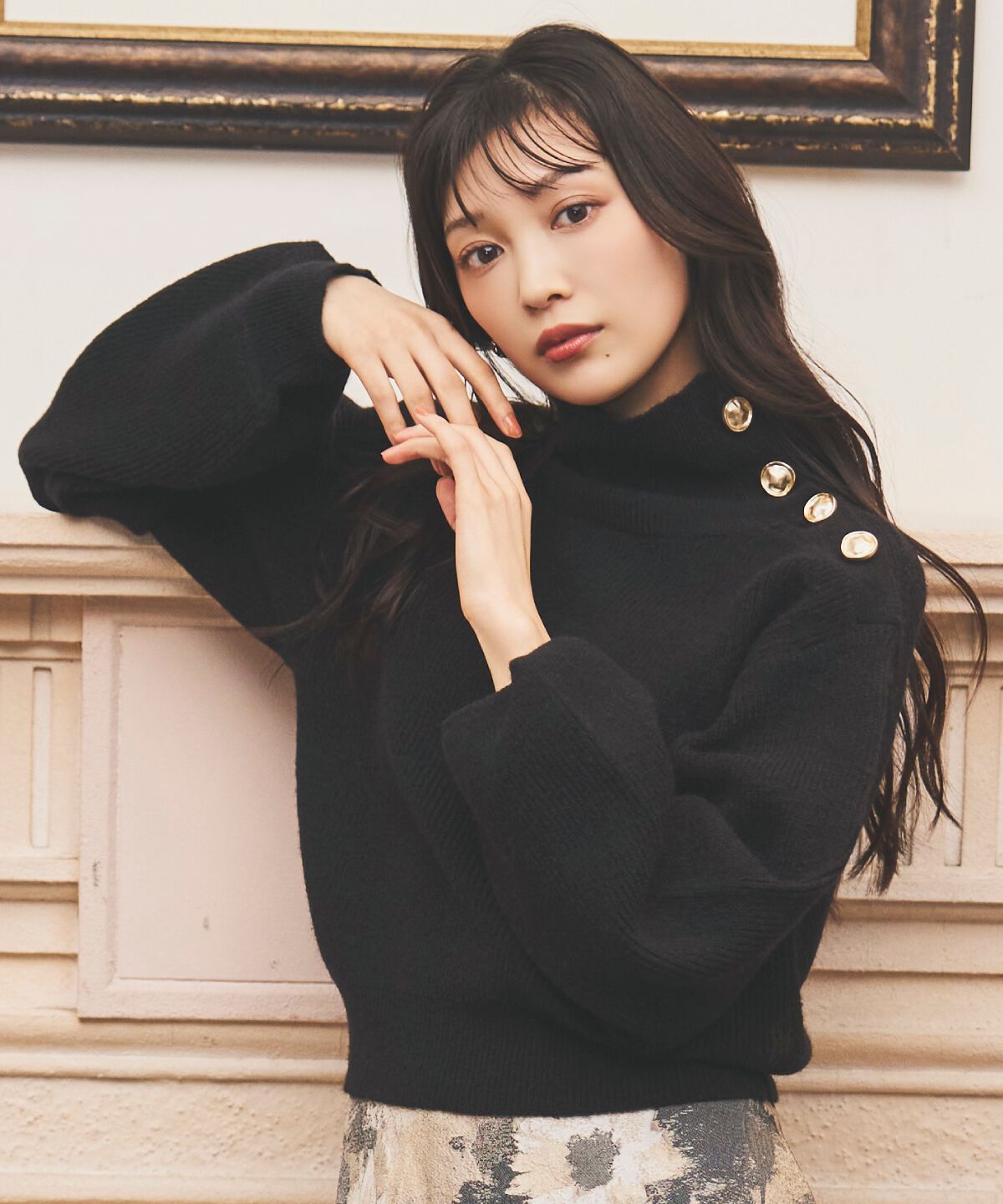 アンドクチュール「ショルダーボタンマルチウェイニットプルオーバー」|ニット・セーター|