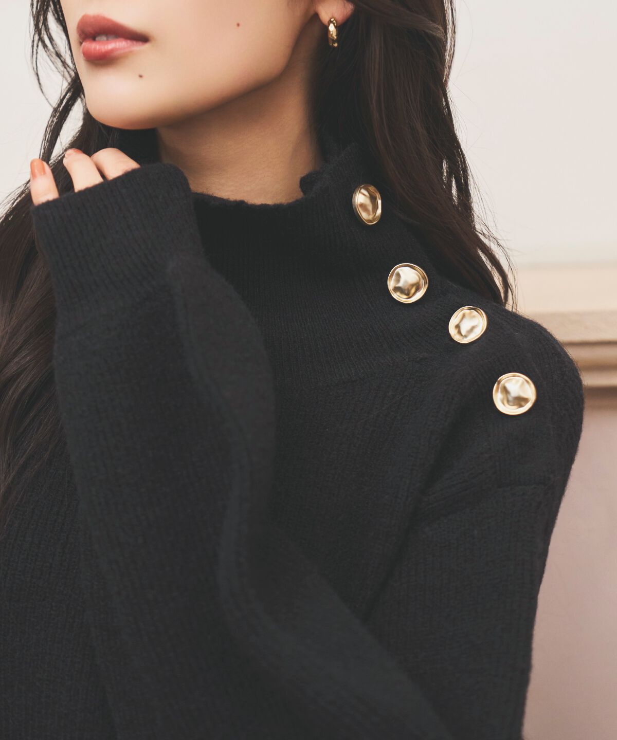 アンドクチュール「ショルダーボタンマルチウェイニットプルオーバー」|ニット・セーター|