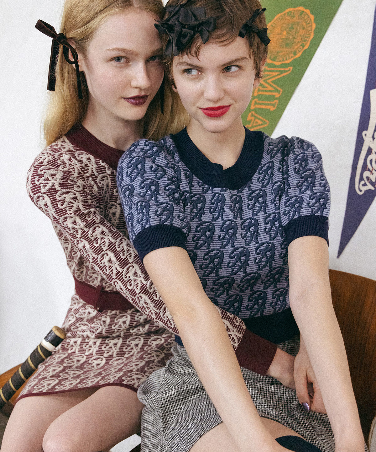 REDYAZEL「モノグラムジャガードニットワンピース」|ワンピース|