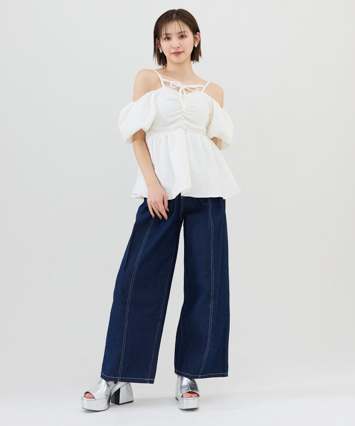 REDYAZEL「２WAYジャガードペプラムトップス」|シャツ・ブラウス|