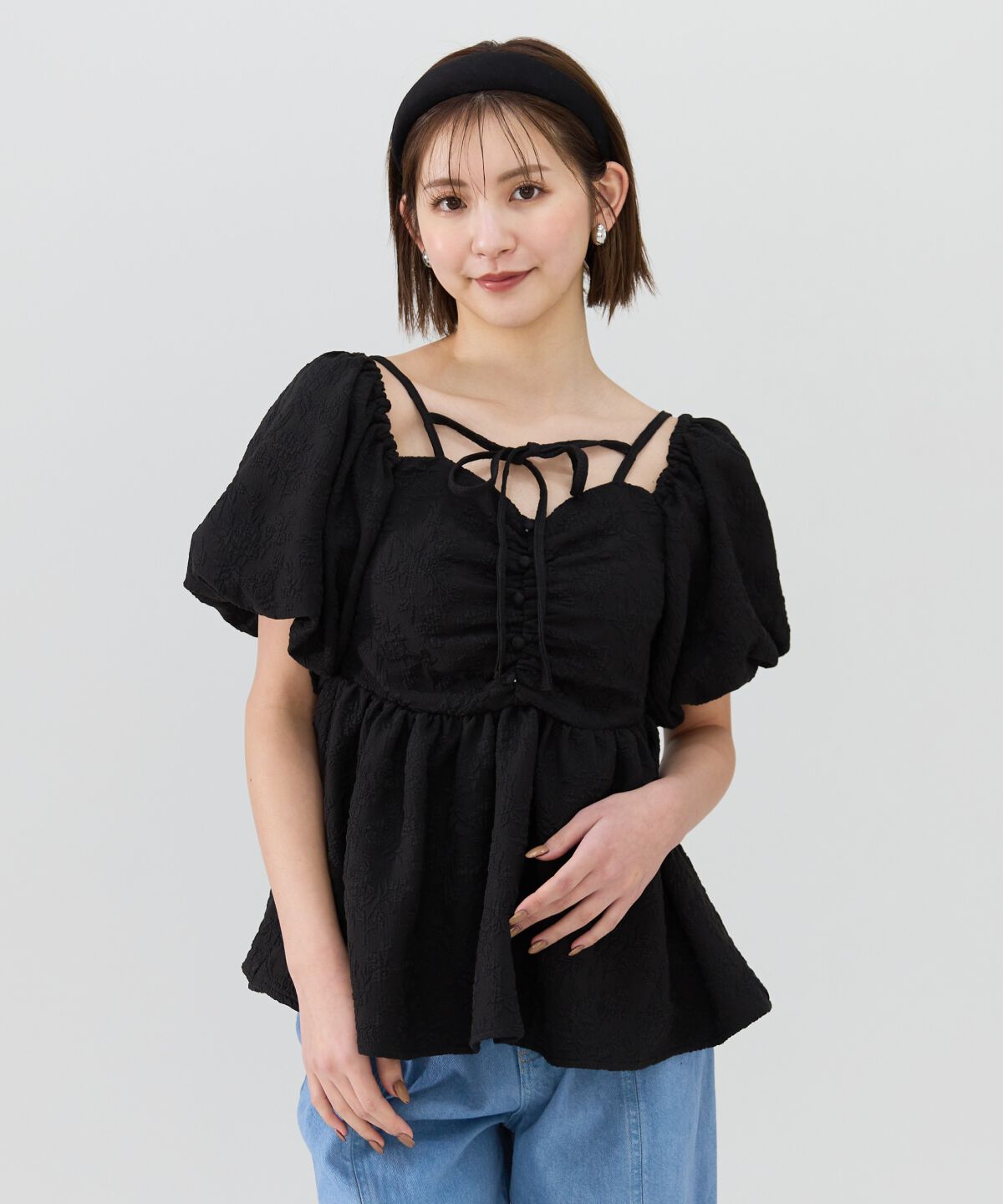 REDYAZEL「２WAYジャガードペプラムトップス」|シャツ・ブラウス|