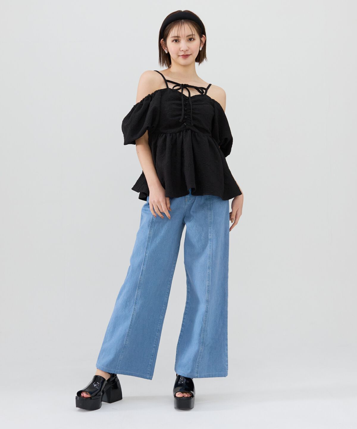 REDYAZEL「２WAYジャガードペプラムトップス」|シャツ・ブラウス|