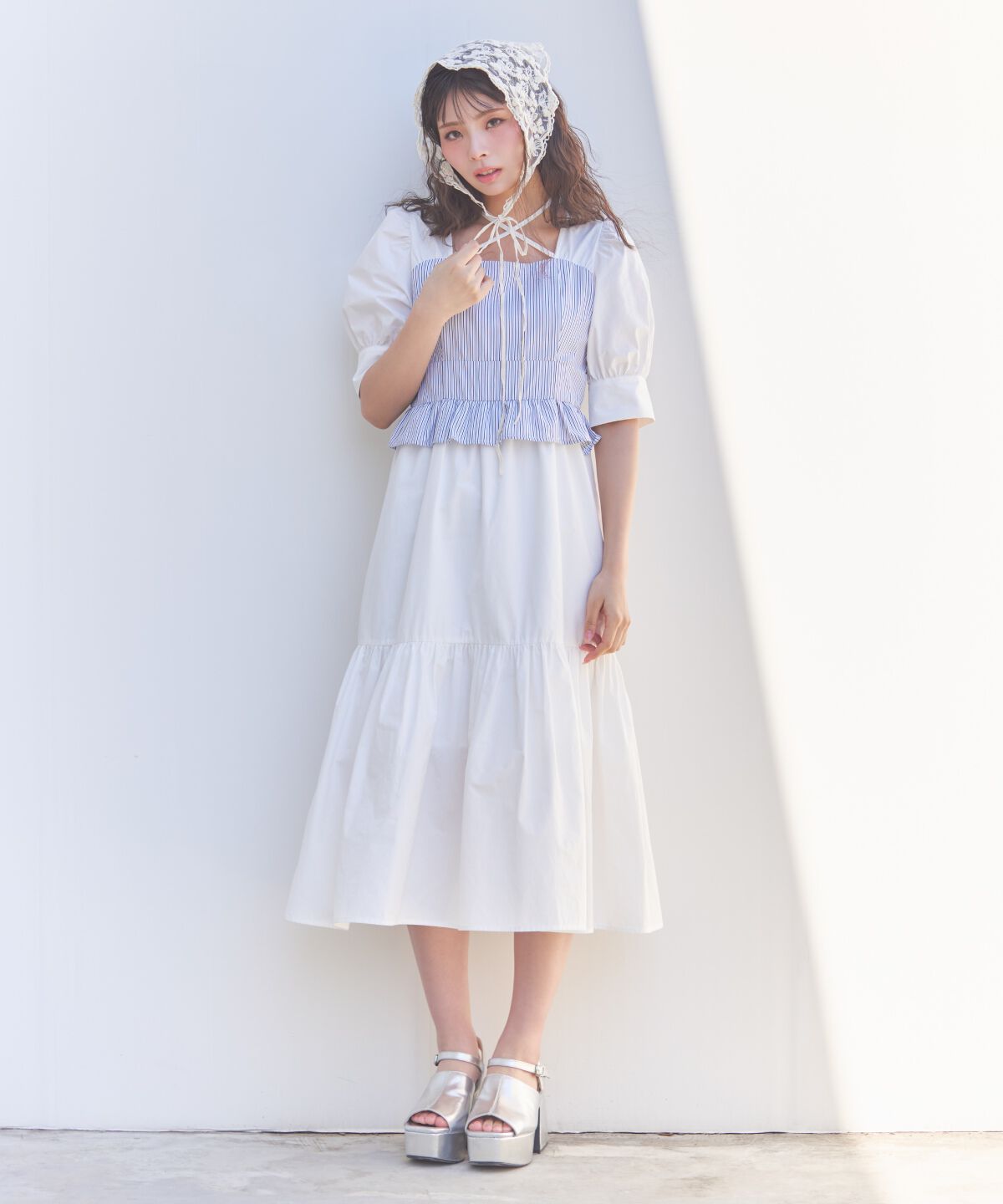 REDYAZEL「ストライプビスチェドッキングワンピース」|ワンピース|