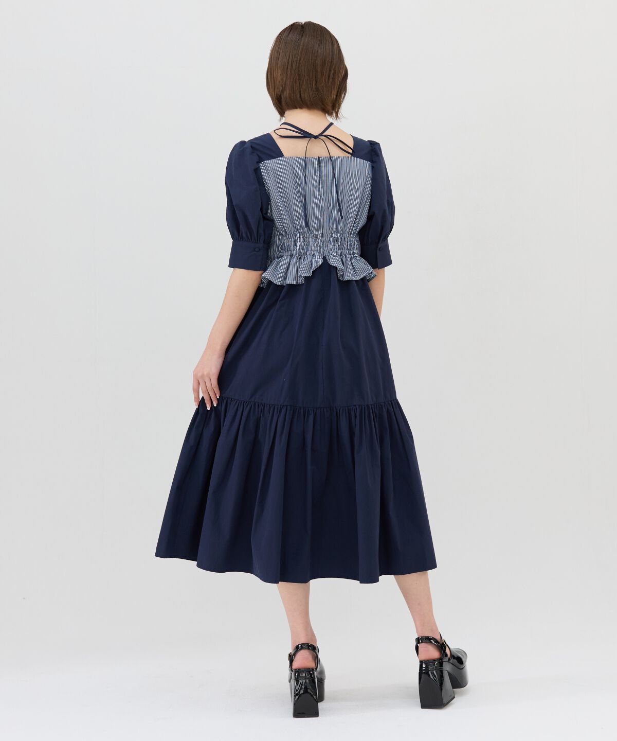 REDYAZEL「ストライプビスチェドッキングワンピース」|ワンピース|
