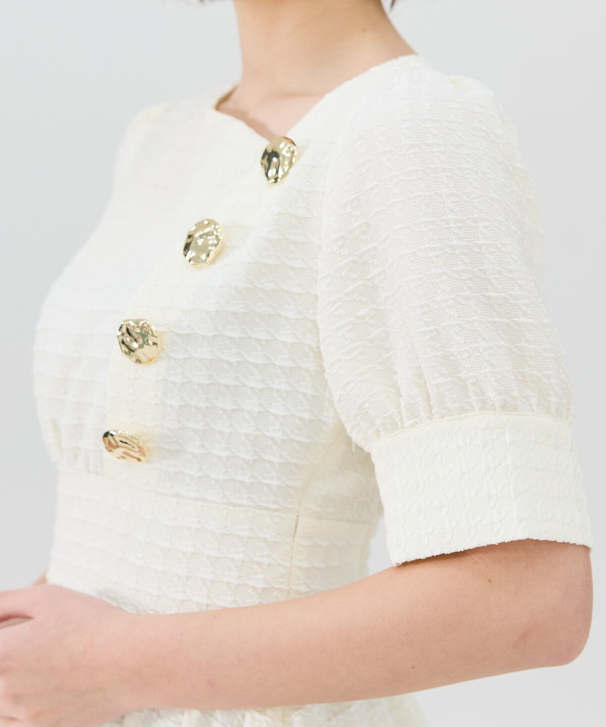 REDYAZEL「ニュアンスボタンジャガードワンピース」|ワンピース|