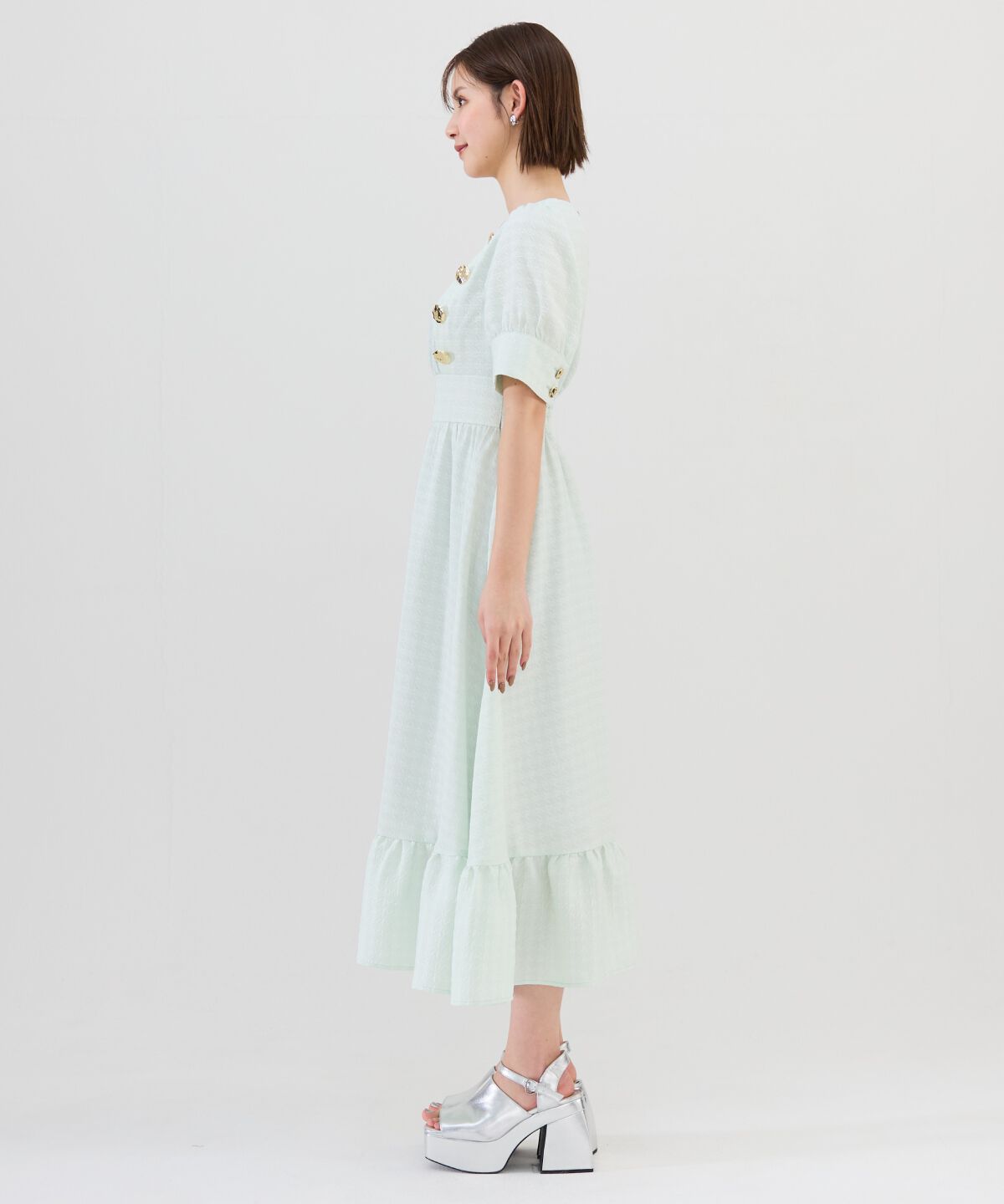 REDYAZEL「ニュアンスボタンジャガードワンピース」|ワンピース|