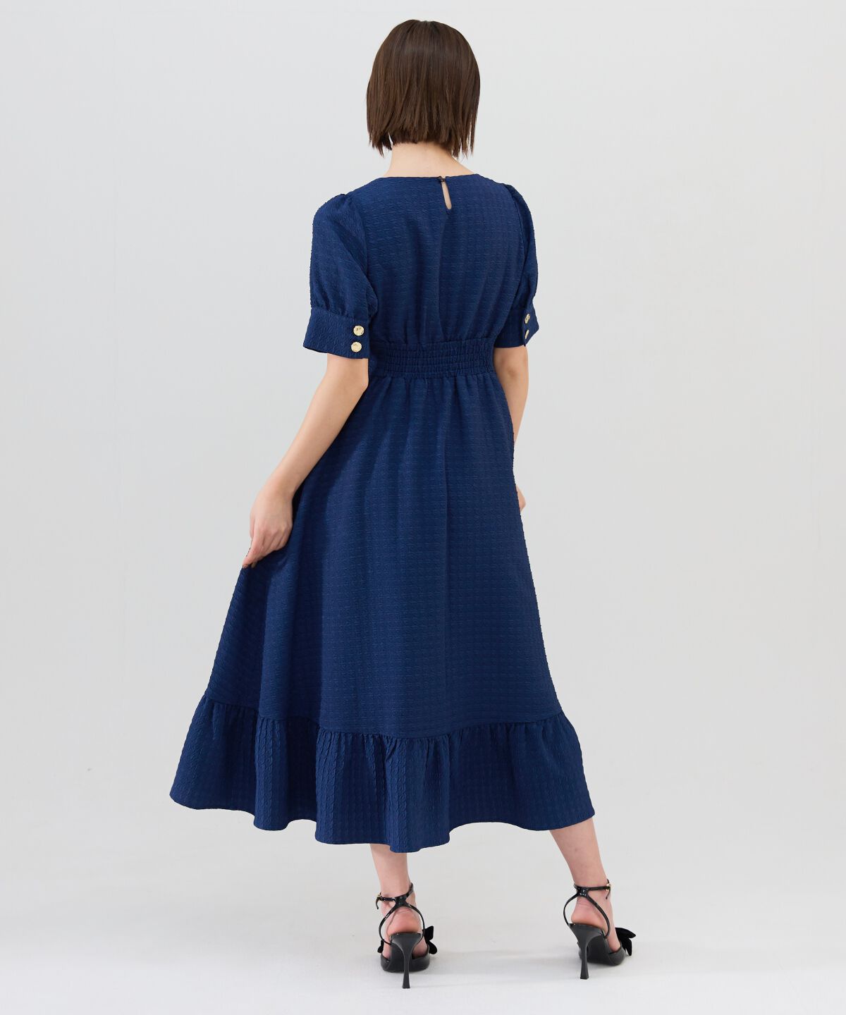 REDYAZEL「ニュアンスボタンジャガードワンピース」|ワンピース|