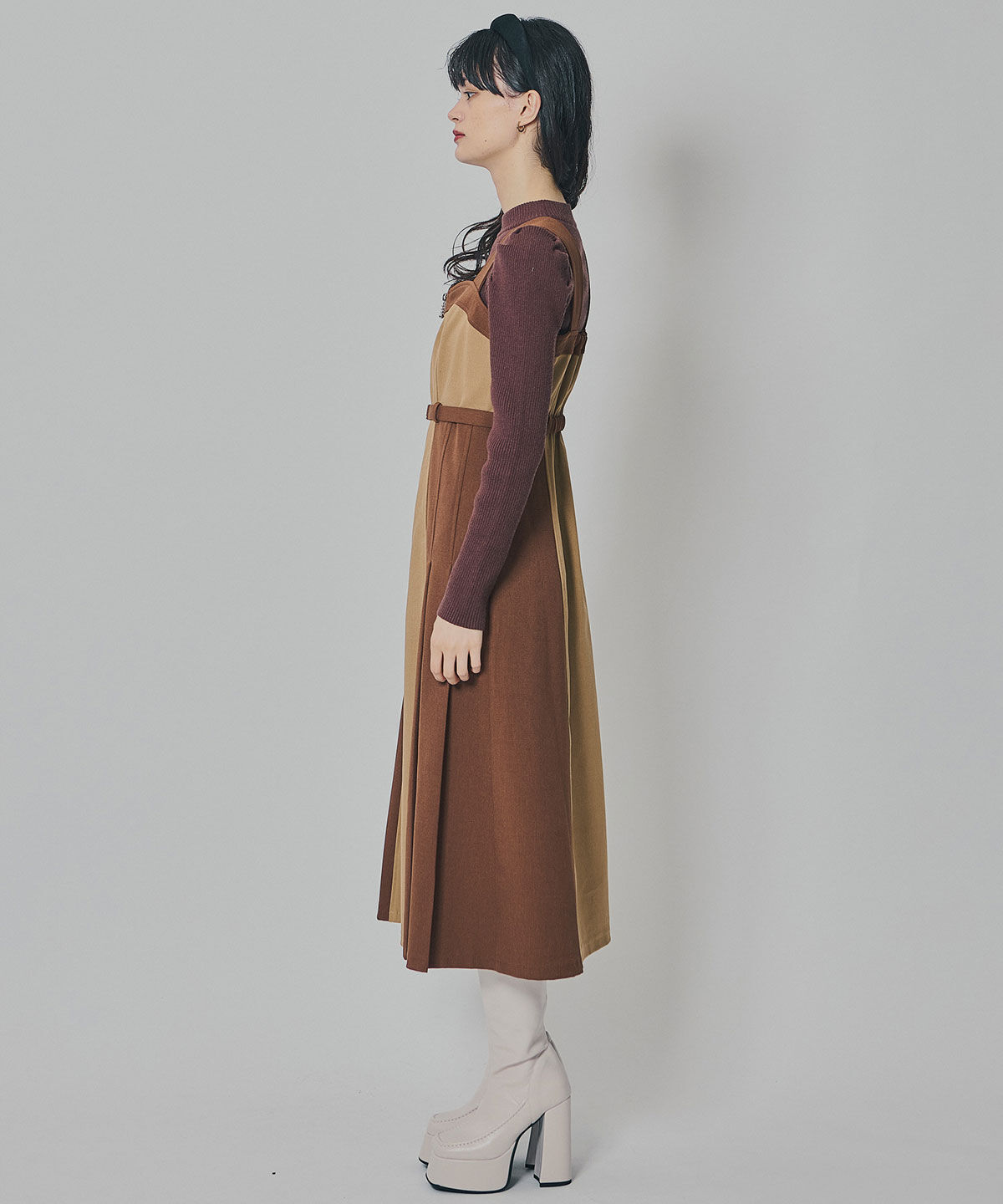 REDYAZEL「フロントジップバイカラージャンスカ」|ワンピース|