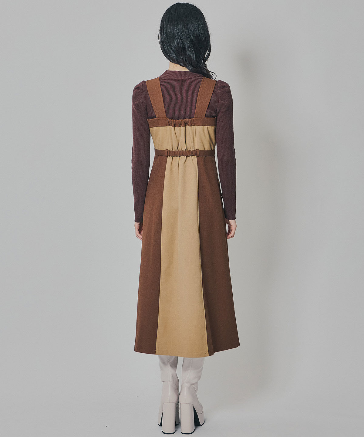 REDYAZEL「フロントジップバイカラージャンスカ」|ワンピース|