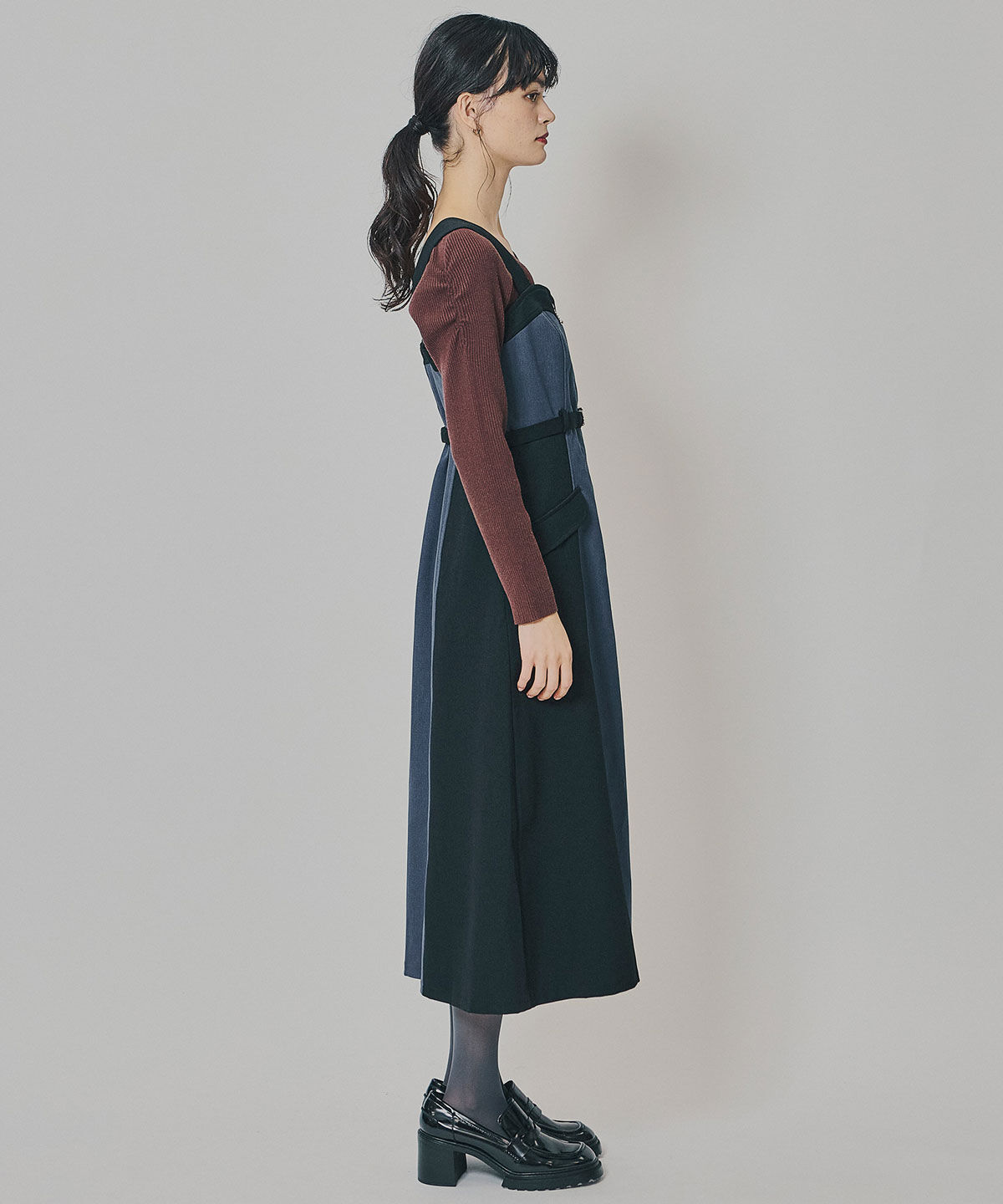 REDYAZEL「フロントジップバイカラージャンスカ」|ワンピース|