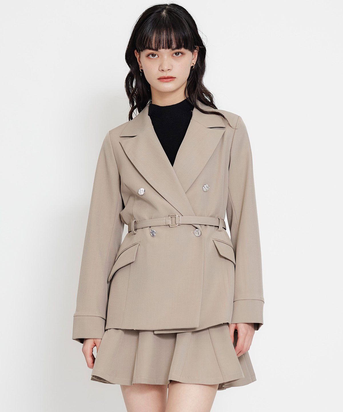 REDYAZEL「ベルトチューリップミニスカート」|フレア|