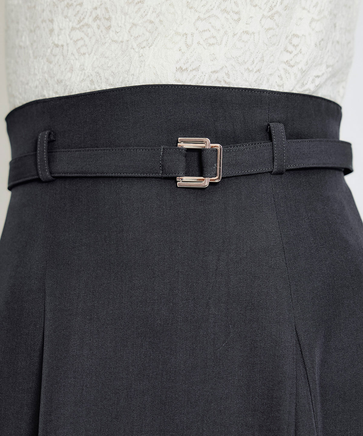 REDYAZEL「ベルトチューリップミニスカート」|フレア|