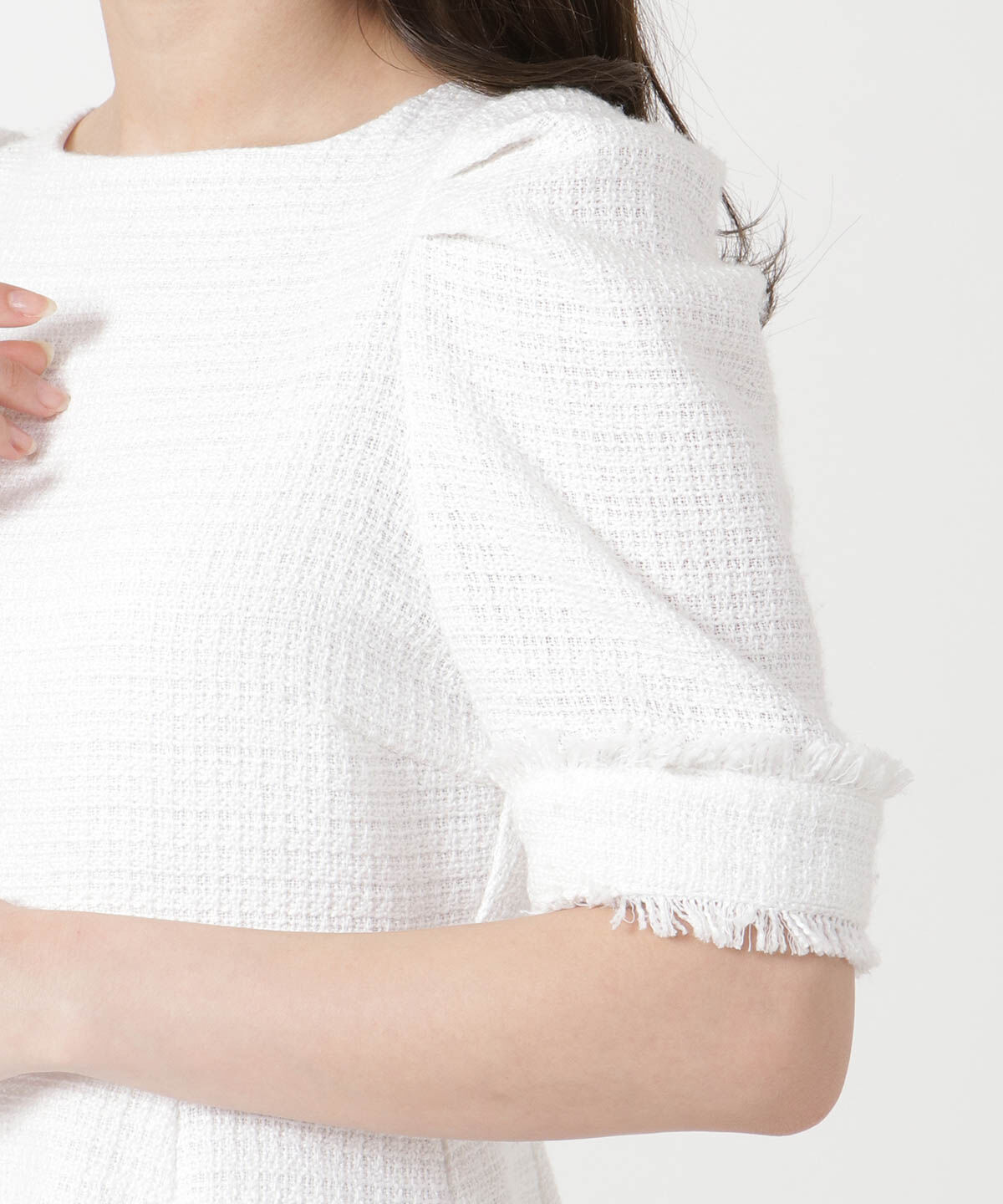 WILLSELECTION「ツィードフリンジミニワンピース」|ワンピース|