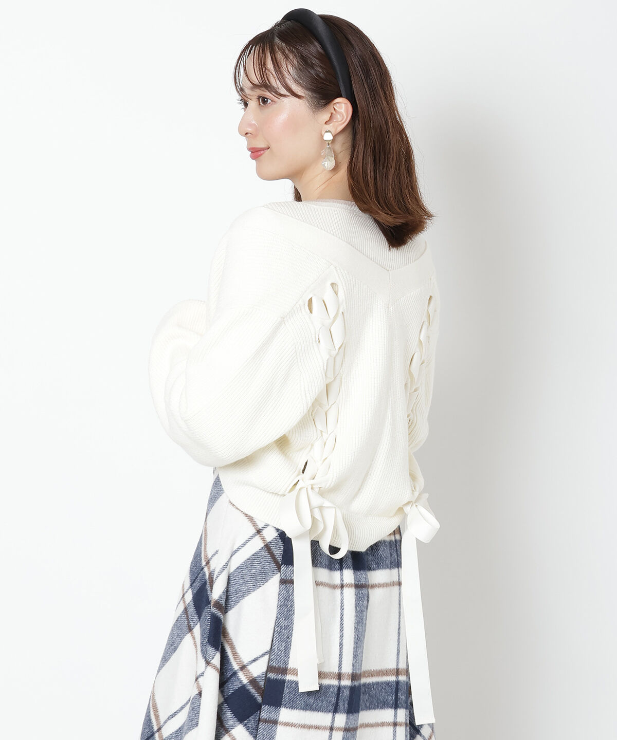 WILLSELECTION「バックレースアップカーディガン」|カーディガン|