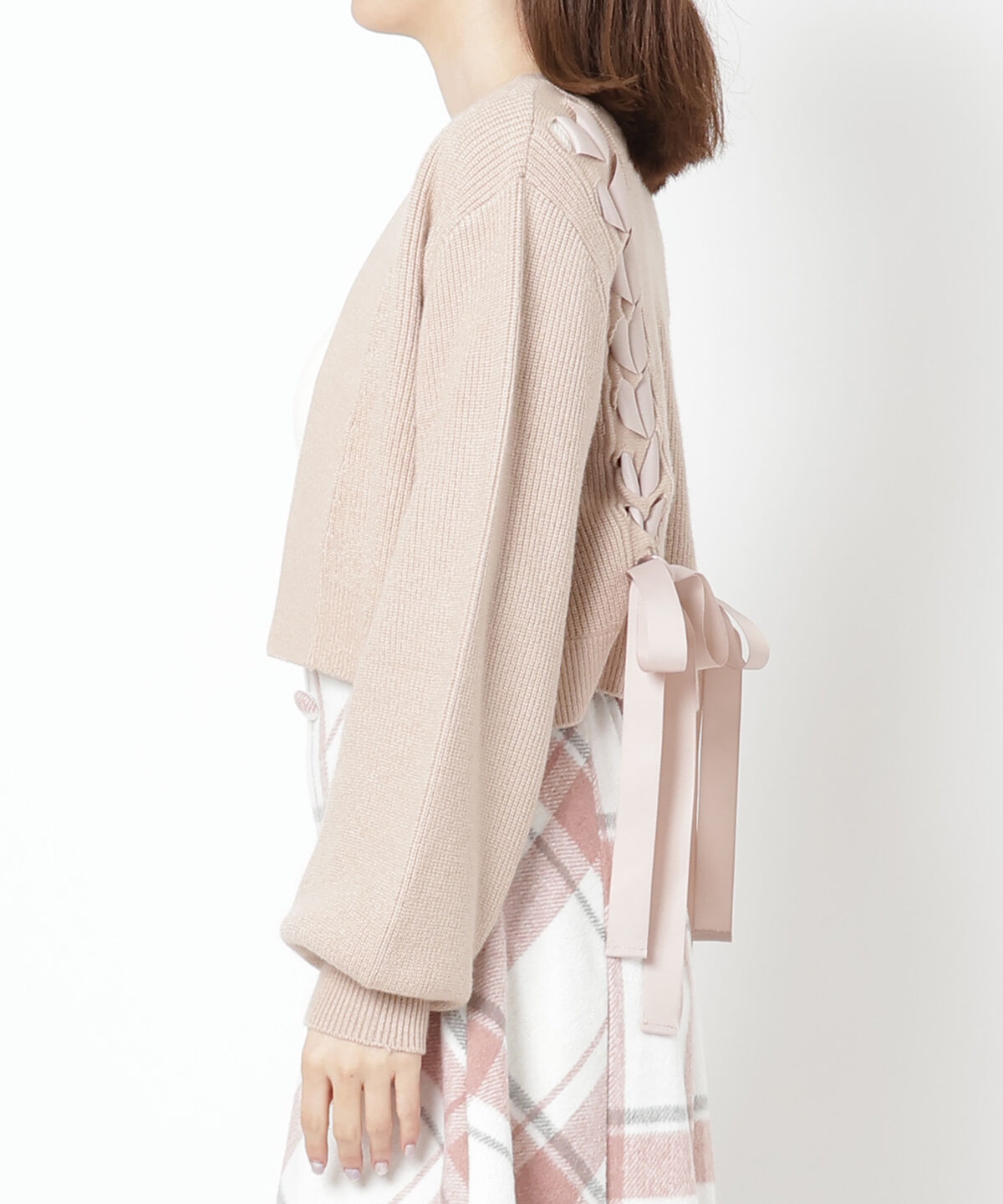 WILLSELECTION「バックレースアップカーディガン」|カーディガン|