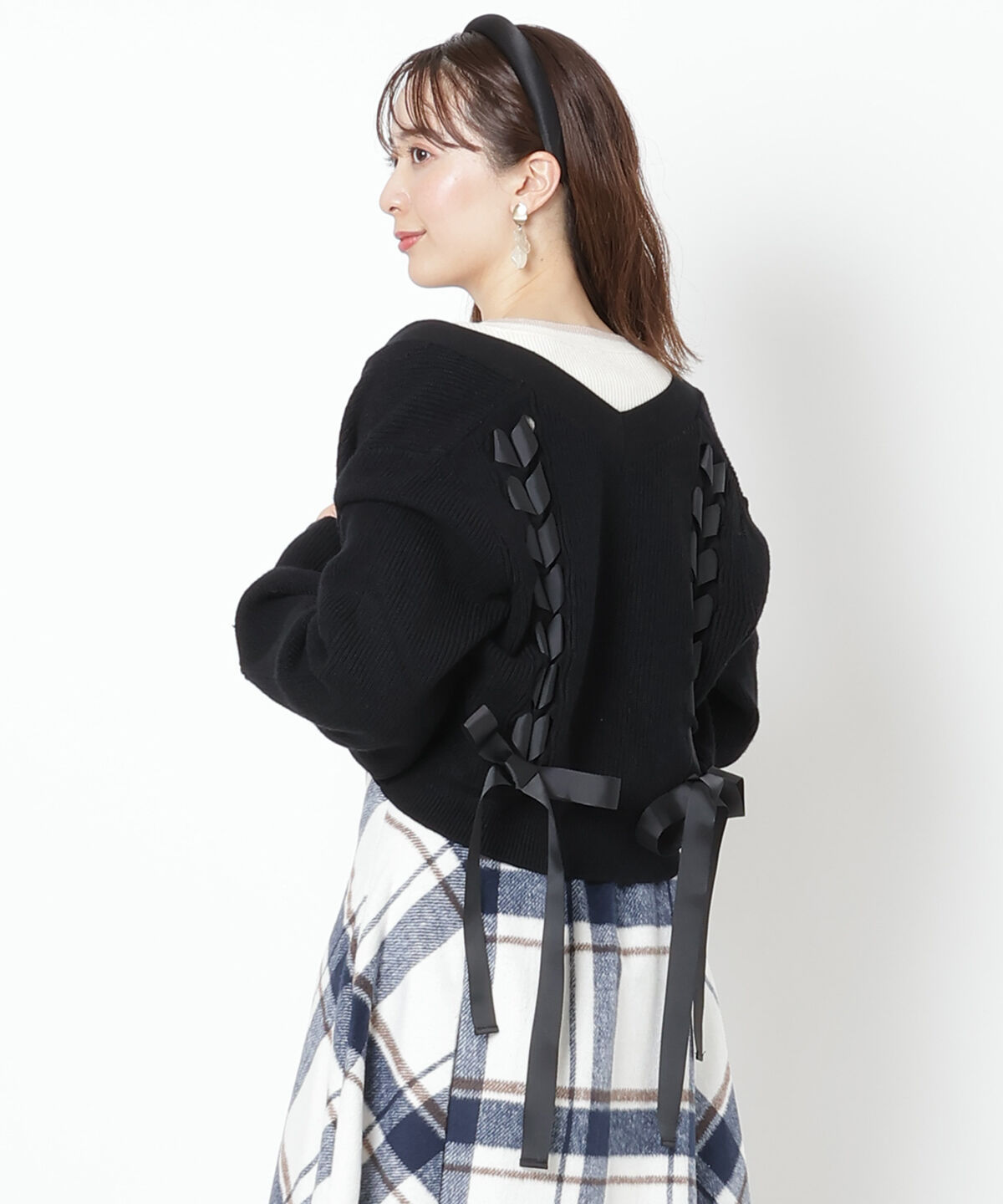 WILLSELECTION「バックレースアップカーディガン」|カーディガン|