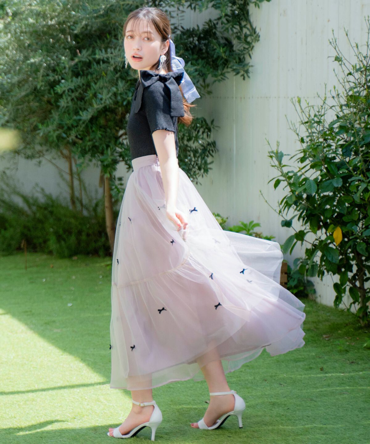 WILLSELECTION「リボンデザインチュールスカート」|フレア|