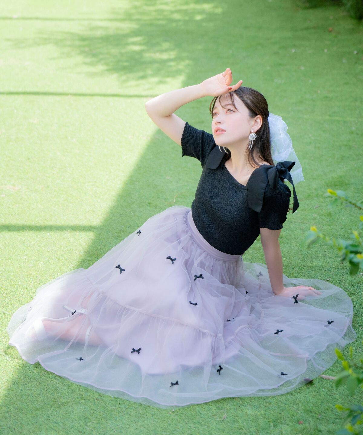 WILLSELECTION「リボンデザインチュールスカート」|フレア|