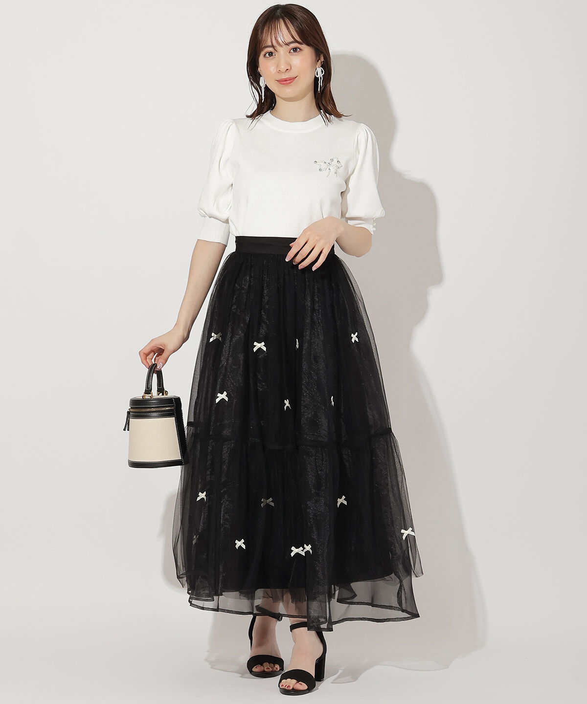 WILLSELECTION「リボンデザインチュールスカート」|フレア|