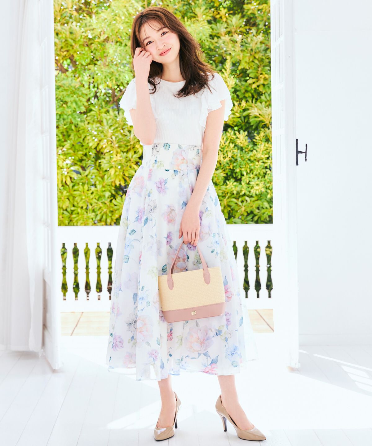 WILLSELECTION「マルチフラワーフレアスカート」|フレア|