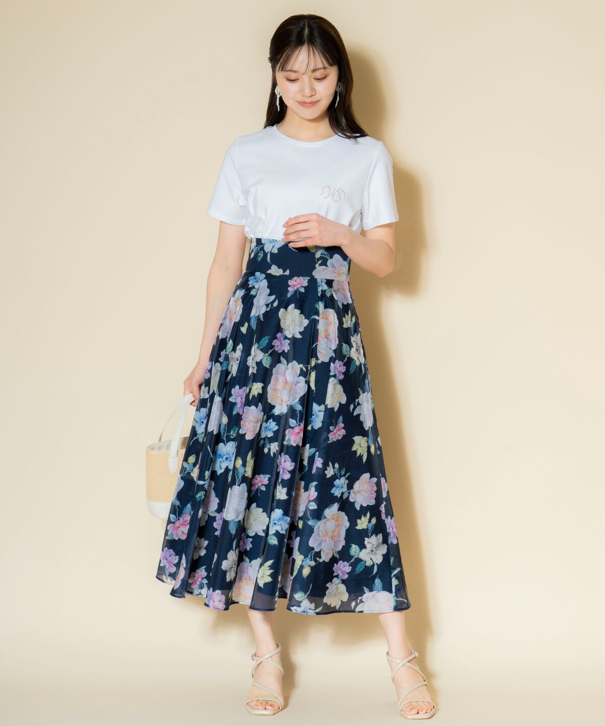 WILLSELECTION「マルチフラワーフレアスカート」|フレア|