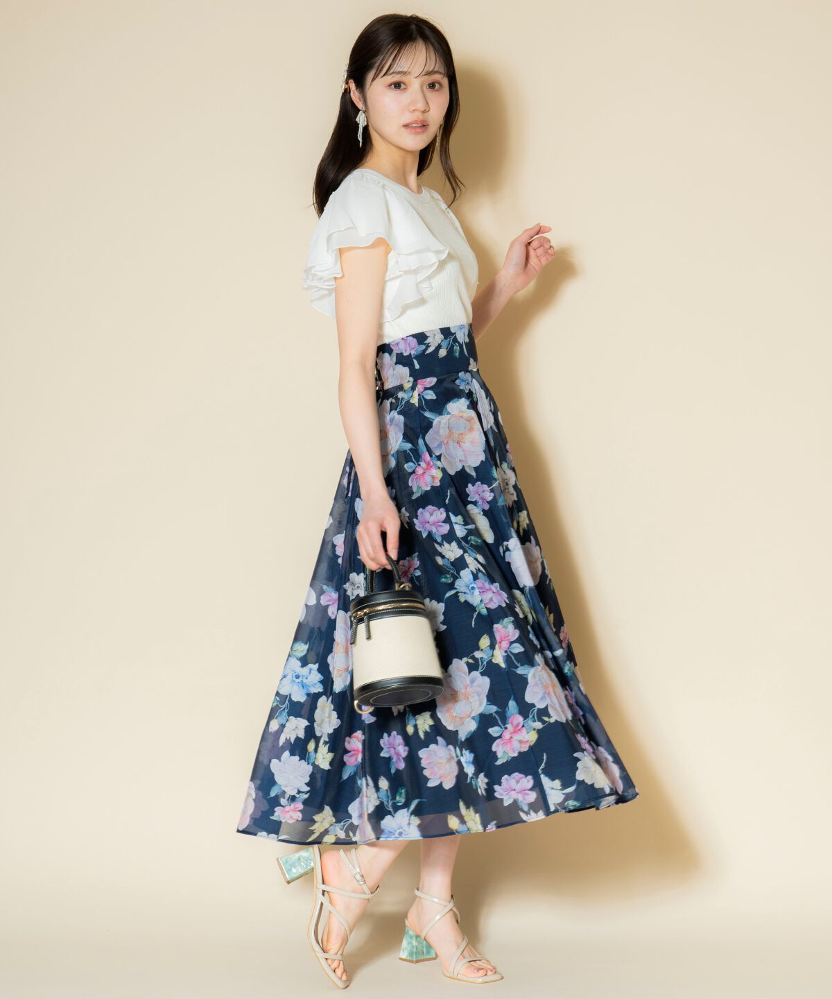 WILLSELECTION「マルチフラワーフレアスカート」|フレア|