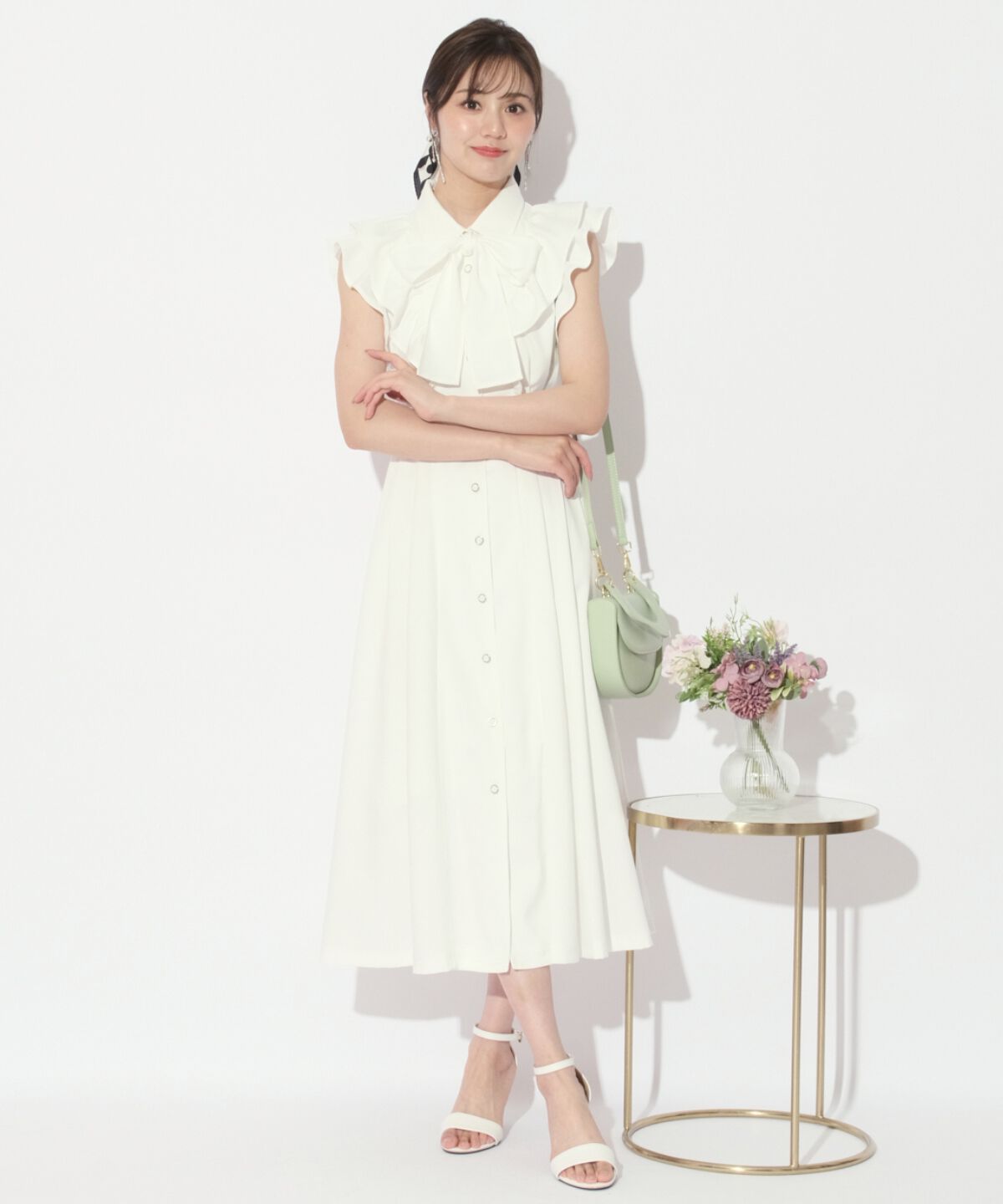 WILLSELECTION「リボンタイタックウエストシャツワンピース」|ワンピース|