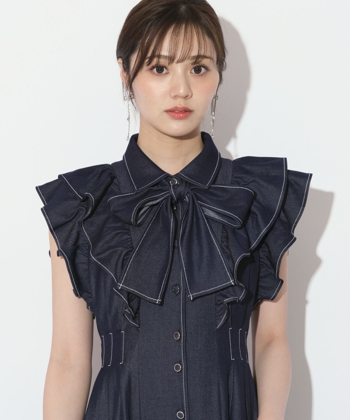 WILLSELECTION「リボンタイタックウエストシャツワンピース」|ワンピース|