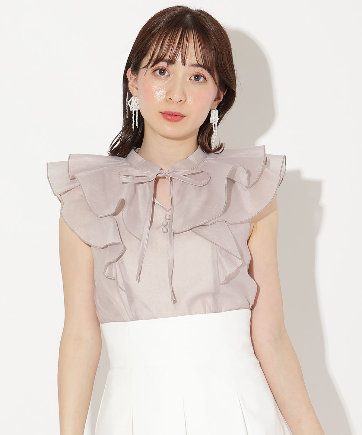 WILLSELECTION「ナローリボンシアーブラウス」|シャツ・ブラウス|
