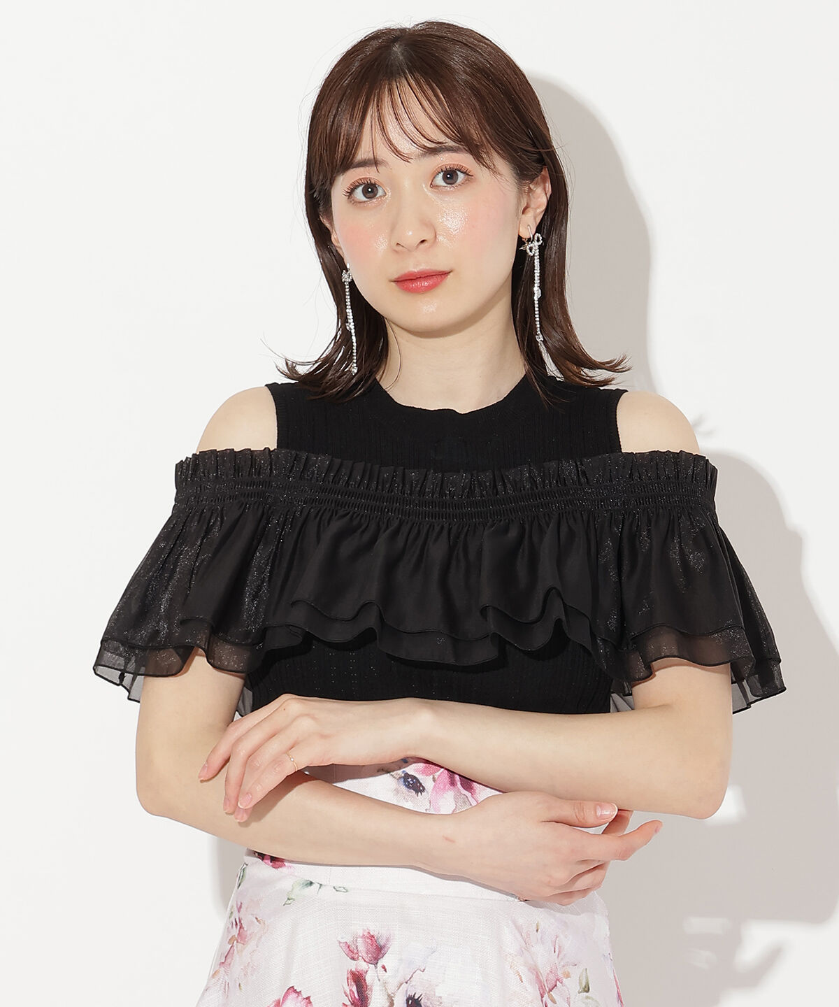 WILLSELECTION「レイヤード風オフショルプルオーバー」|ニット・セーター|